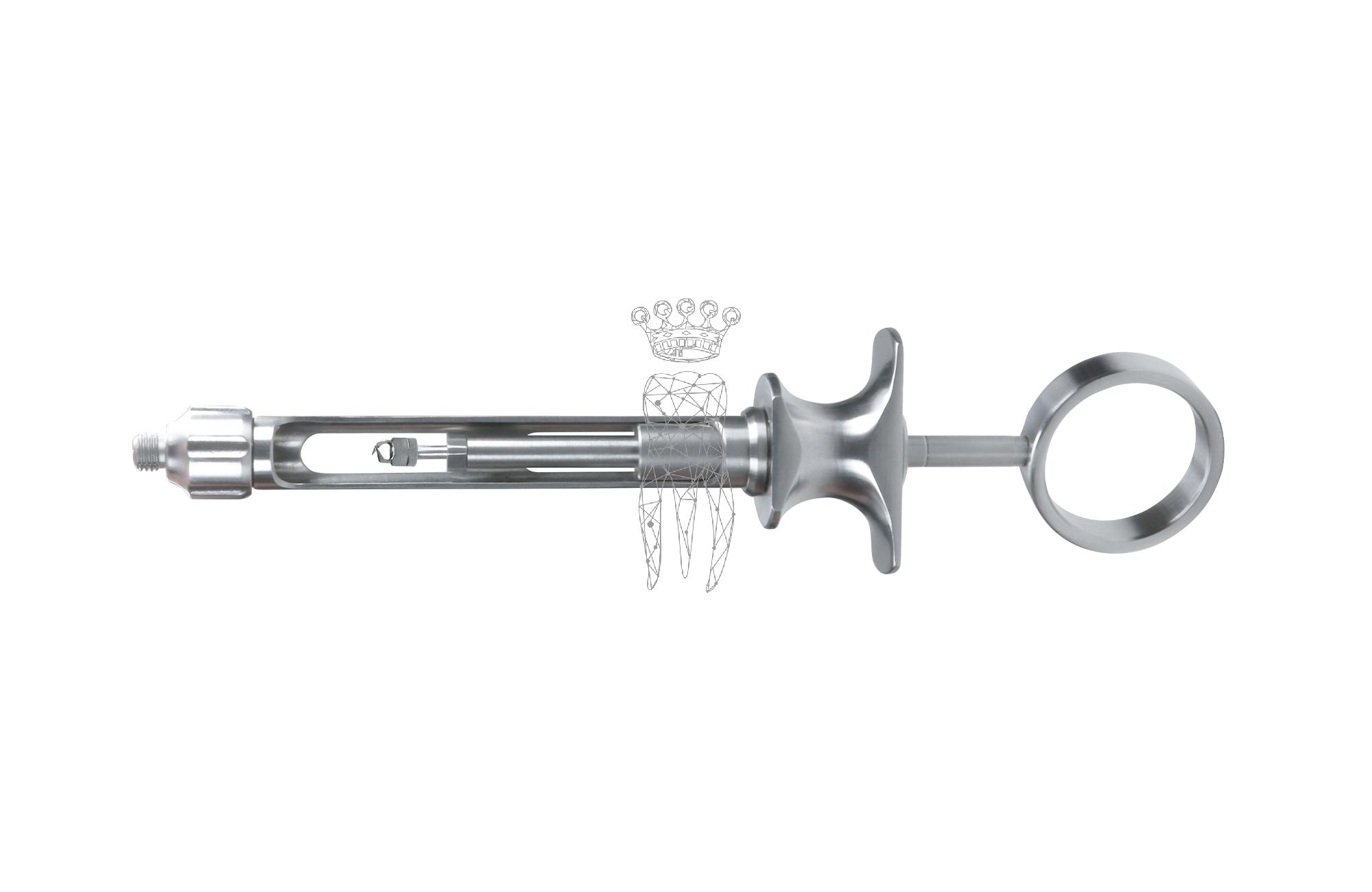 Zylinderampullenspritze EasyClean CRAW Edelstahl - metrisches Gewinde
