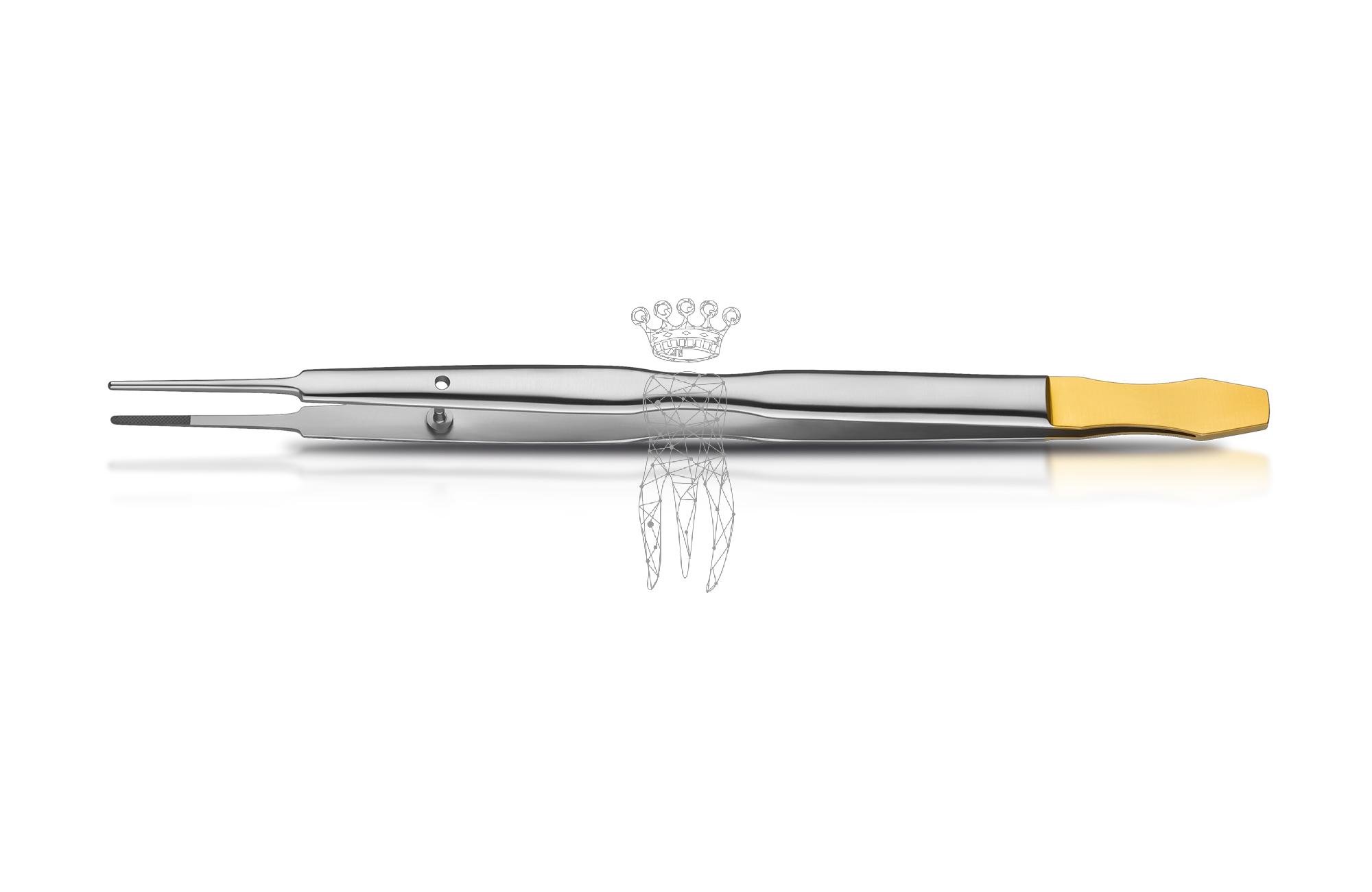 Pinzette anat. GERALD 18cm gebogen TC LiquidSteel Rundgriff