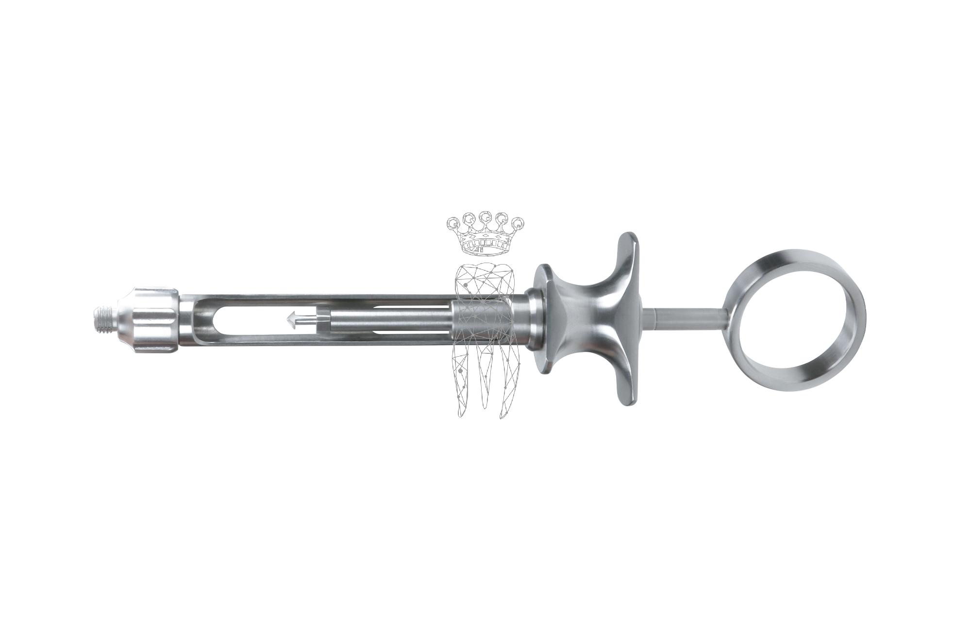 Zylinderampullenspritze EasyClean ARROW Edelstahl - metrisches Gewinde