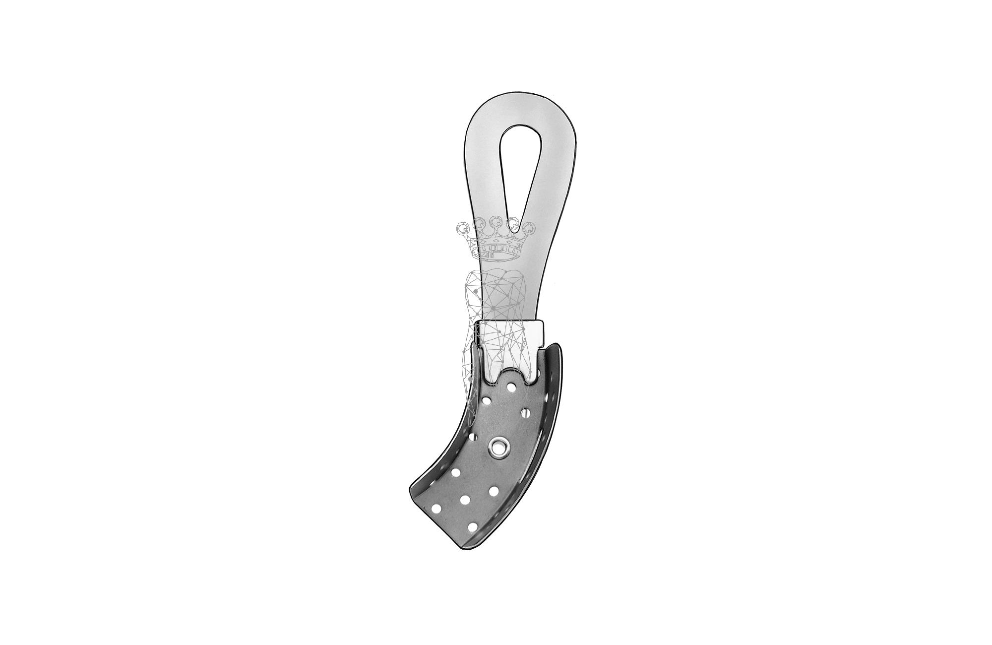 Impression Tray Stolley with rotating handle and locking slide - perforated