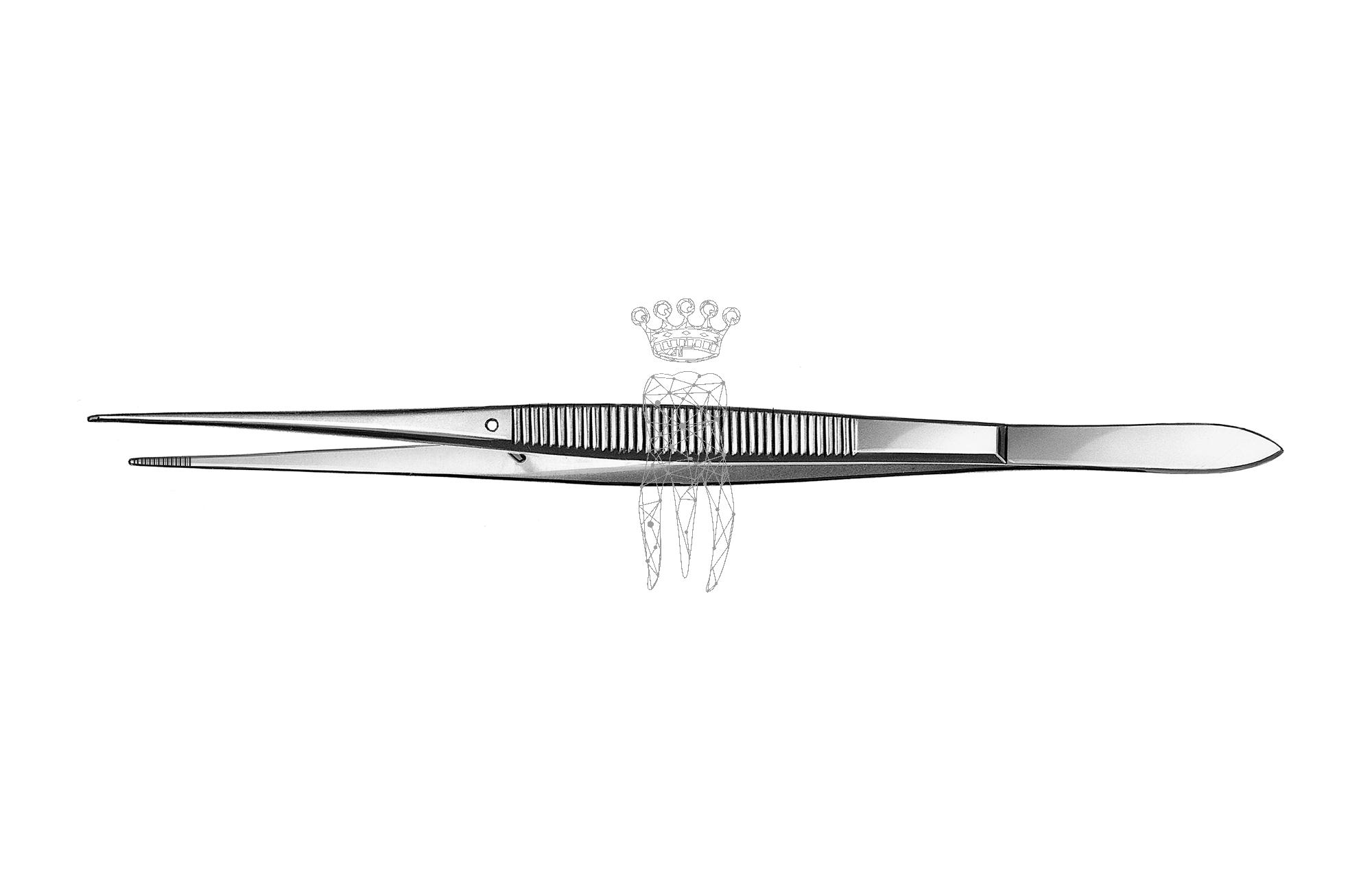 Tweezers straight serrat. 16cm
