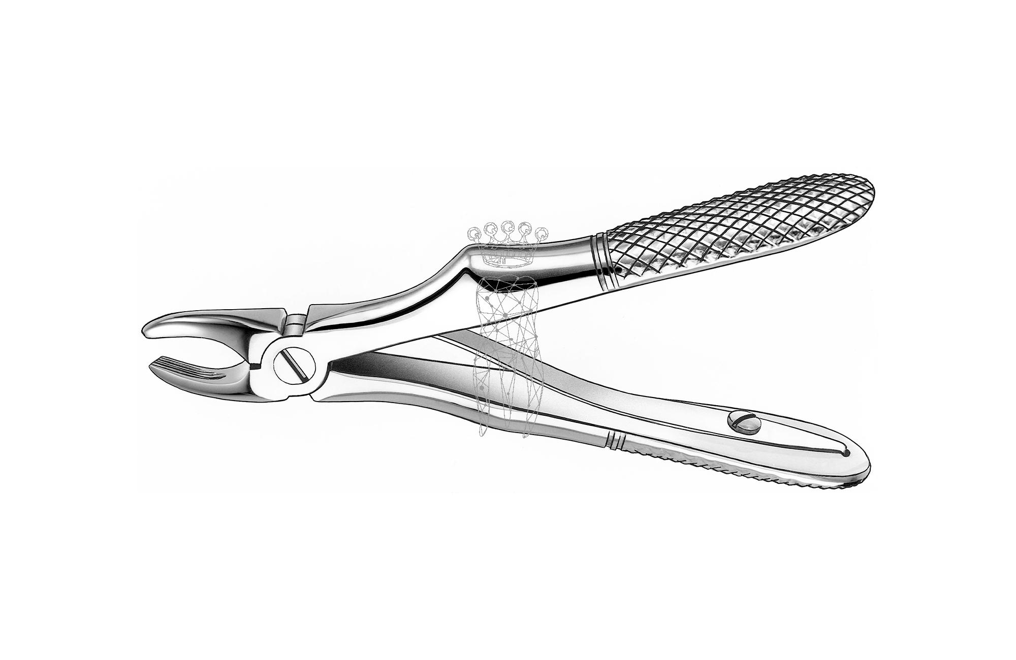 Children extracting forceps frictiongrip with spring - Lower-Jaw canine