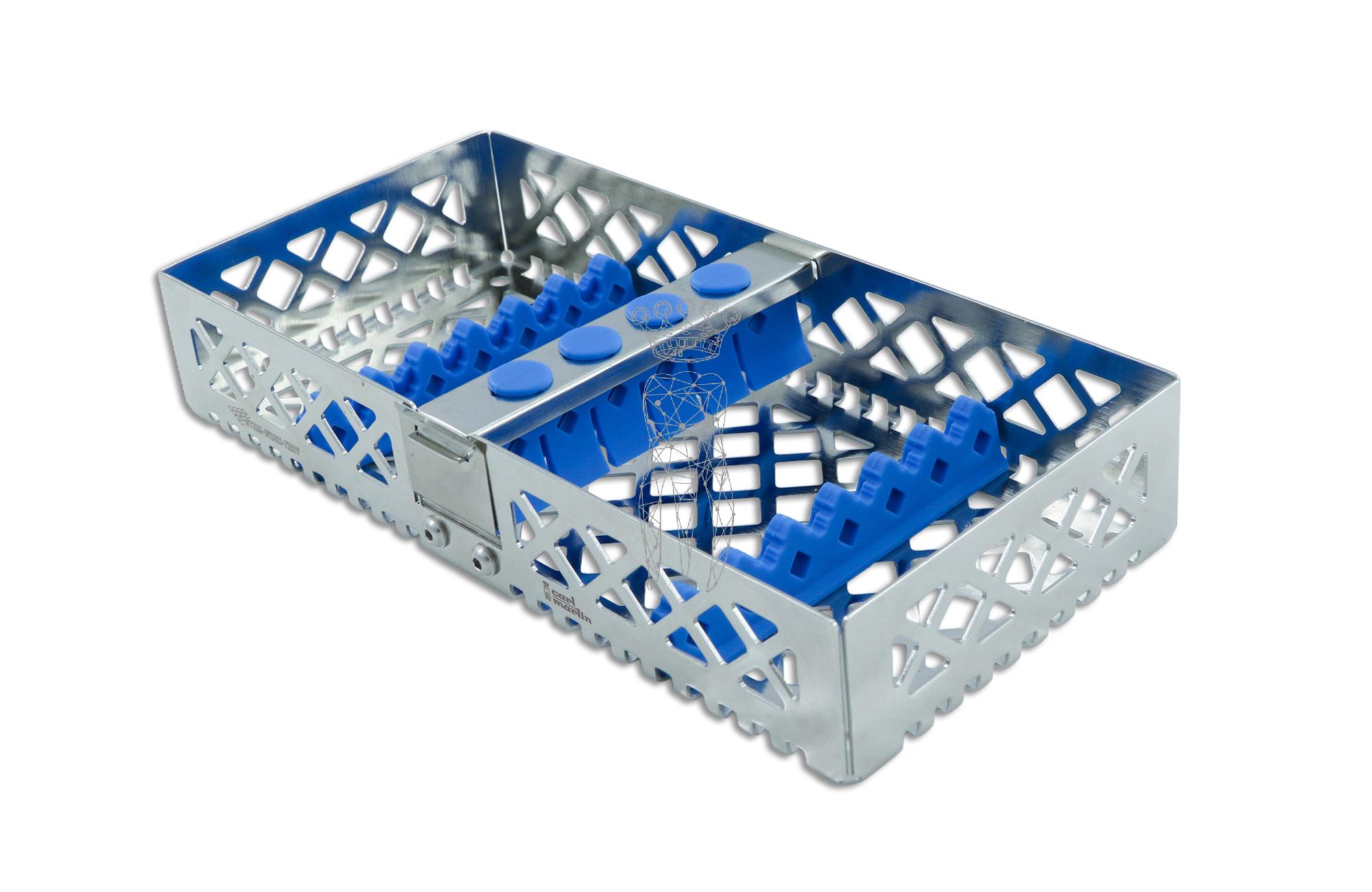 Steri-Wash-Tray 190x90x34mm 6 Instr. - Silikone hellbblau