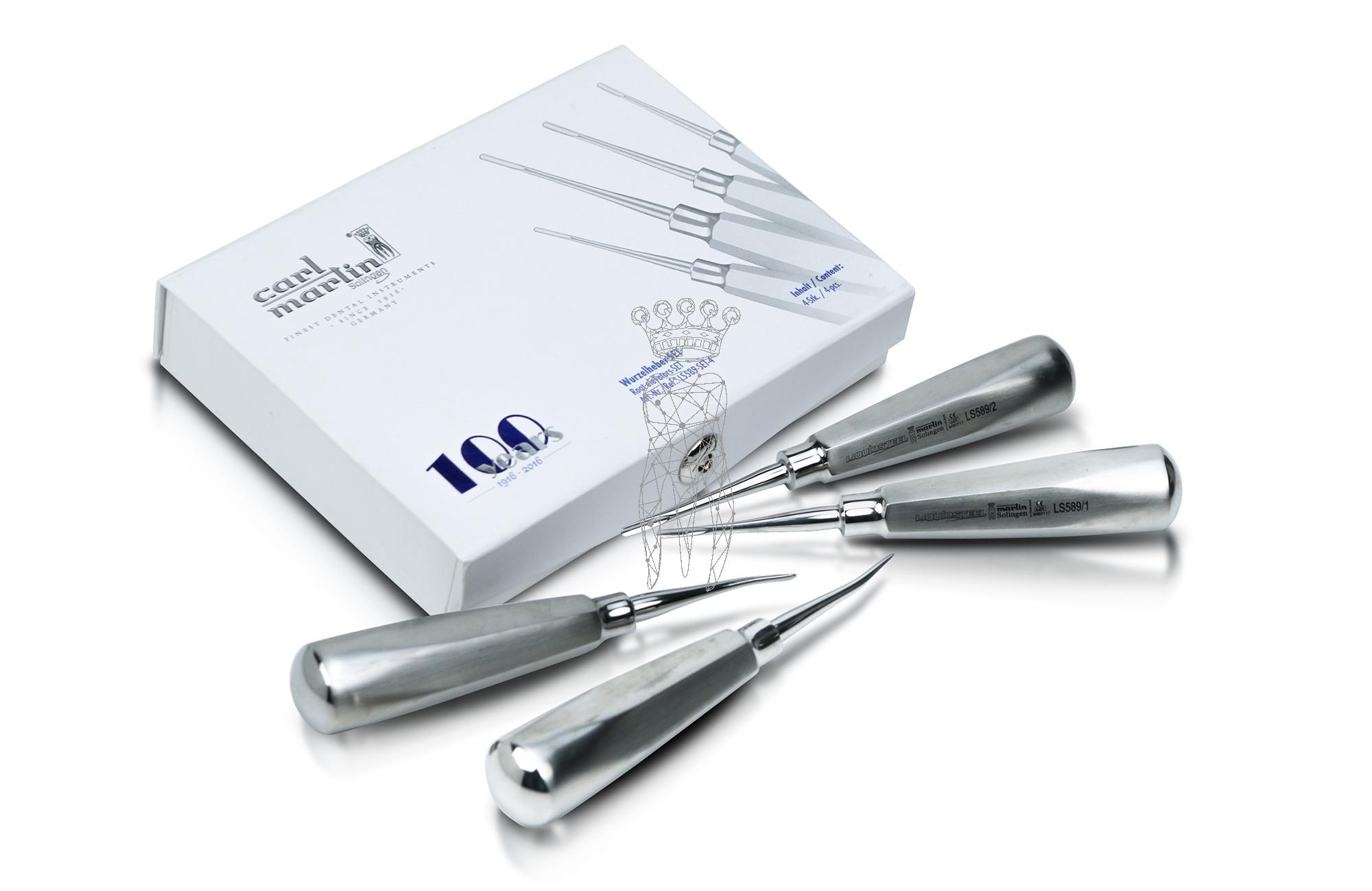 Root elevator Set of 1-2-4-5 LiquidSteel 2.5-3.5 straight+curved