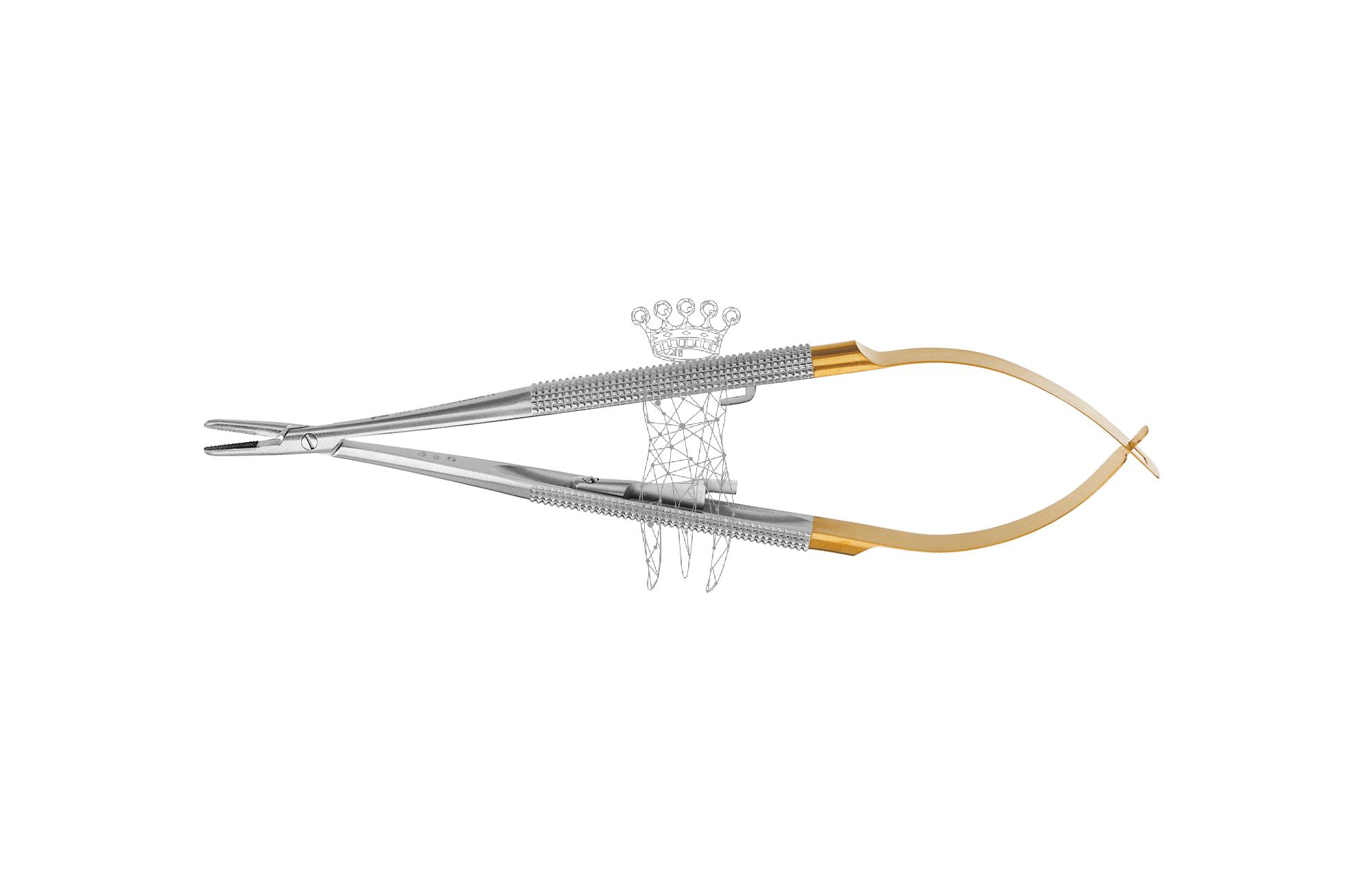 Nadelhalter Barraquer 14cm TC mit Rundgriff