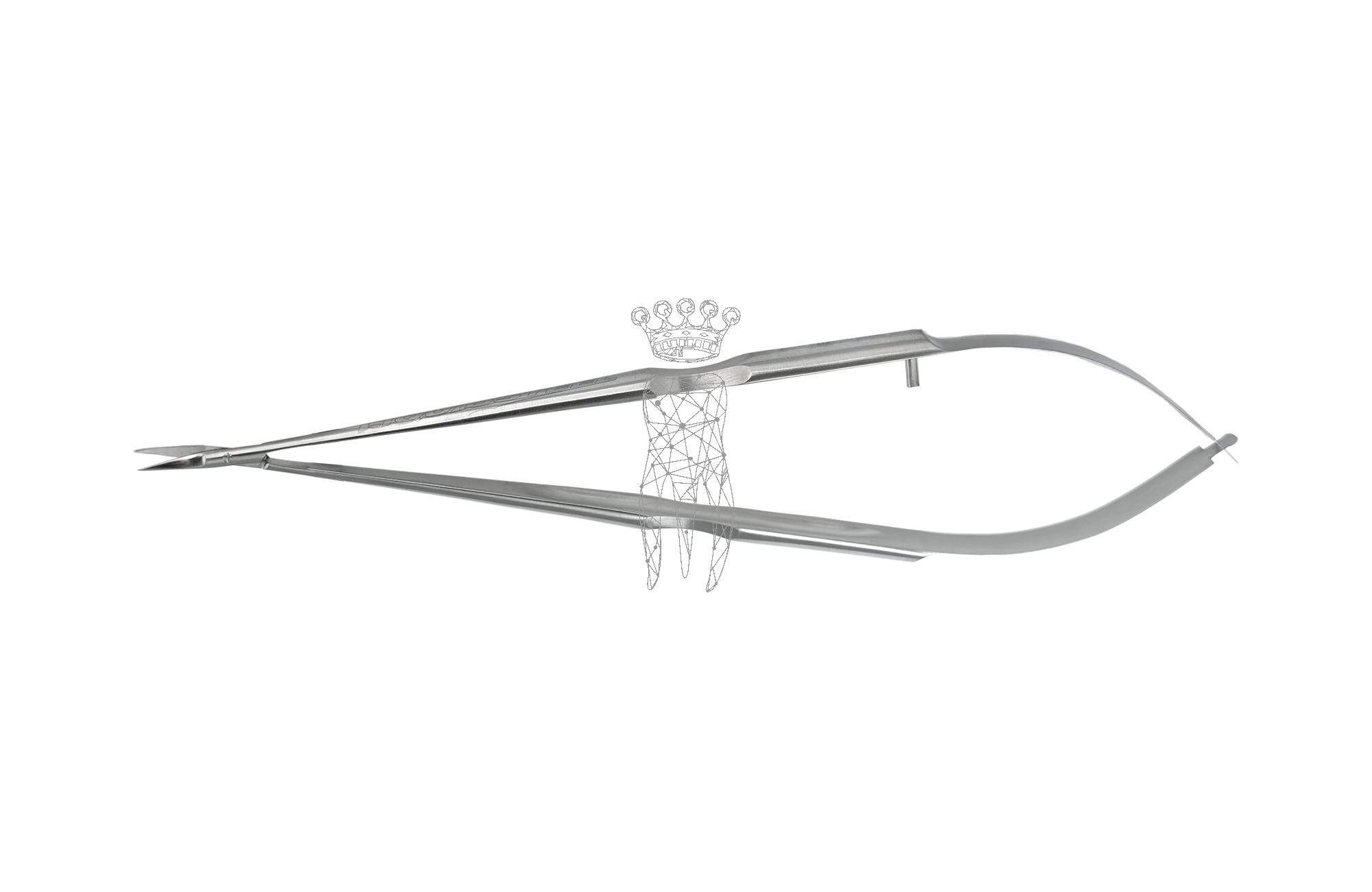 MIKRO Schere 18cm abgewinkelt 45° LiquidSteel