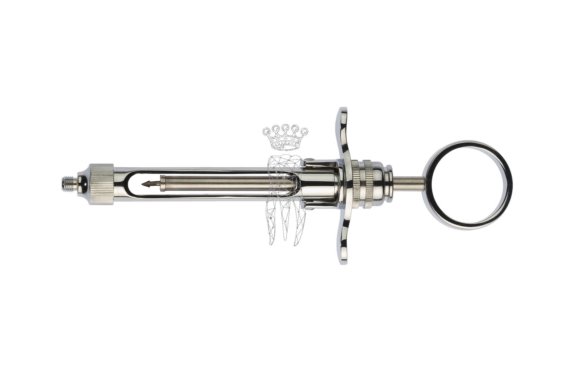 Cartridge syringe 2.1ml metric thread - with self aspiration