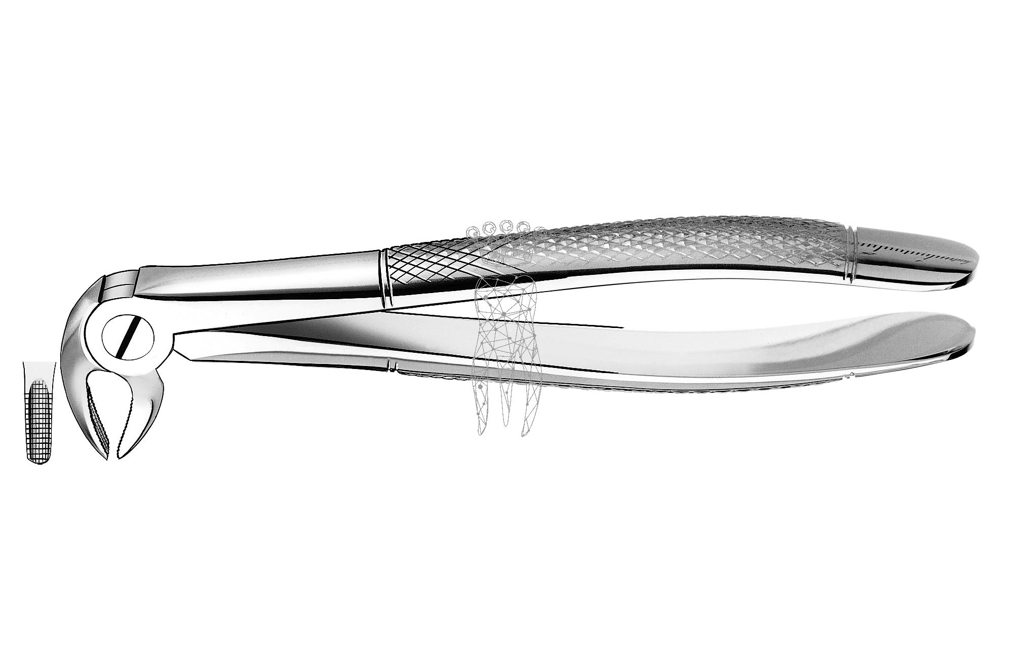 Extracting forceps frictiongrip Lower-Jaw incisors/canines + premolars