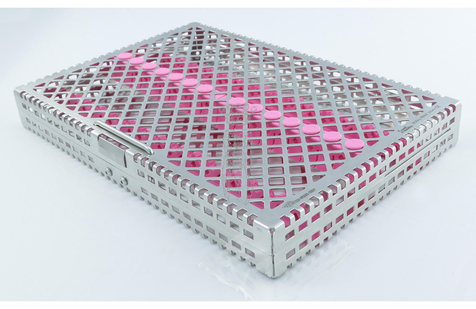 Steri-Wash-Tray 280x190x34mm silicones pink