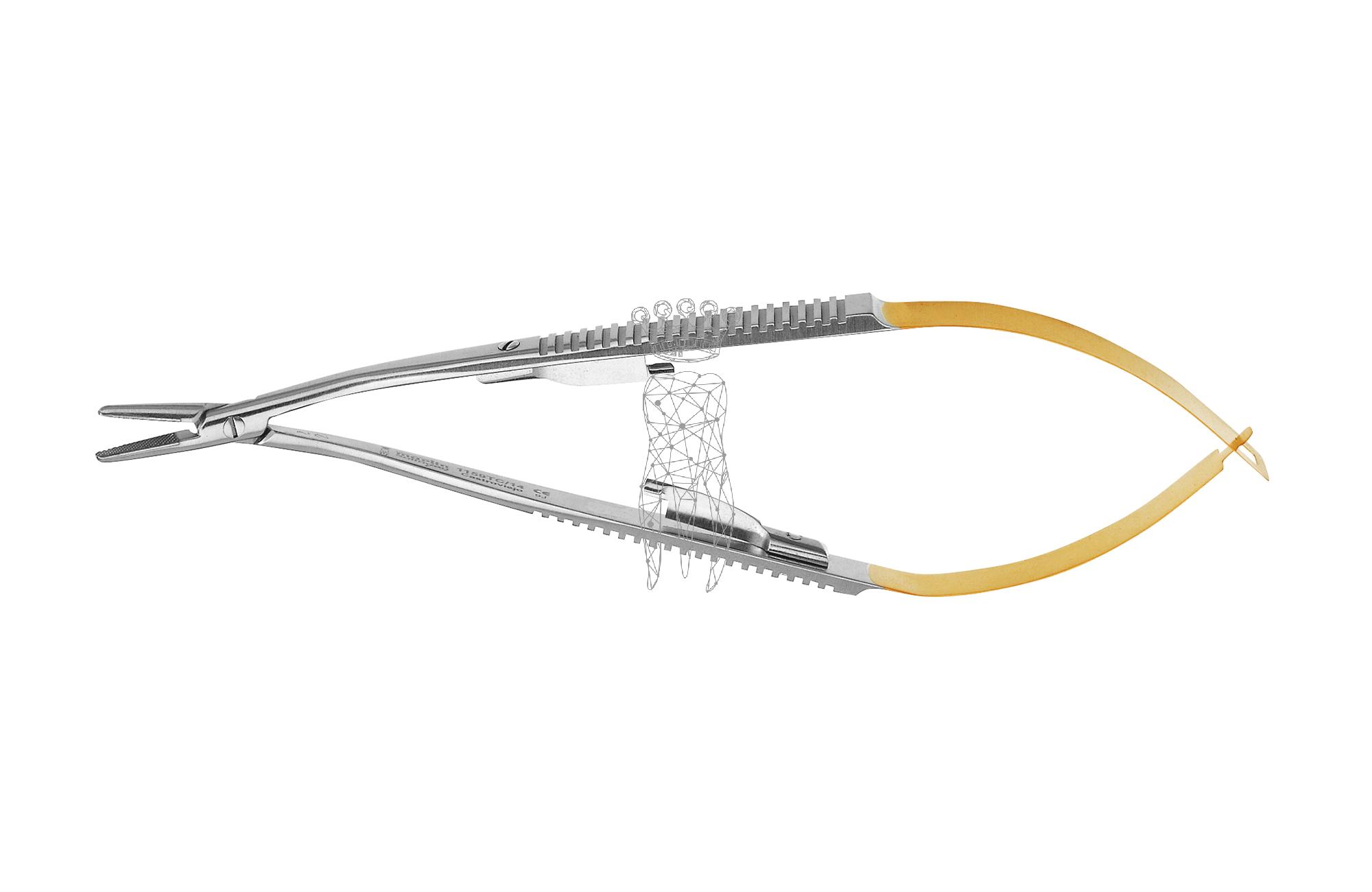 Nadelhalter Castroviejo gebogen 14cm TC