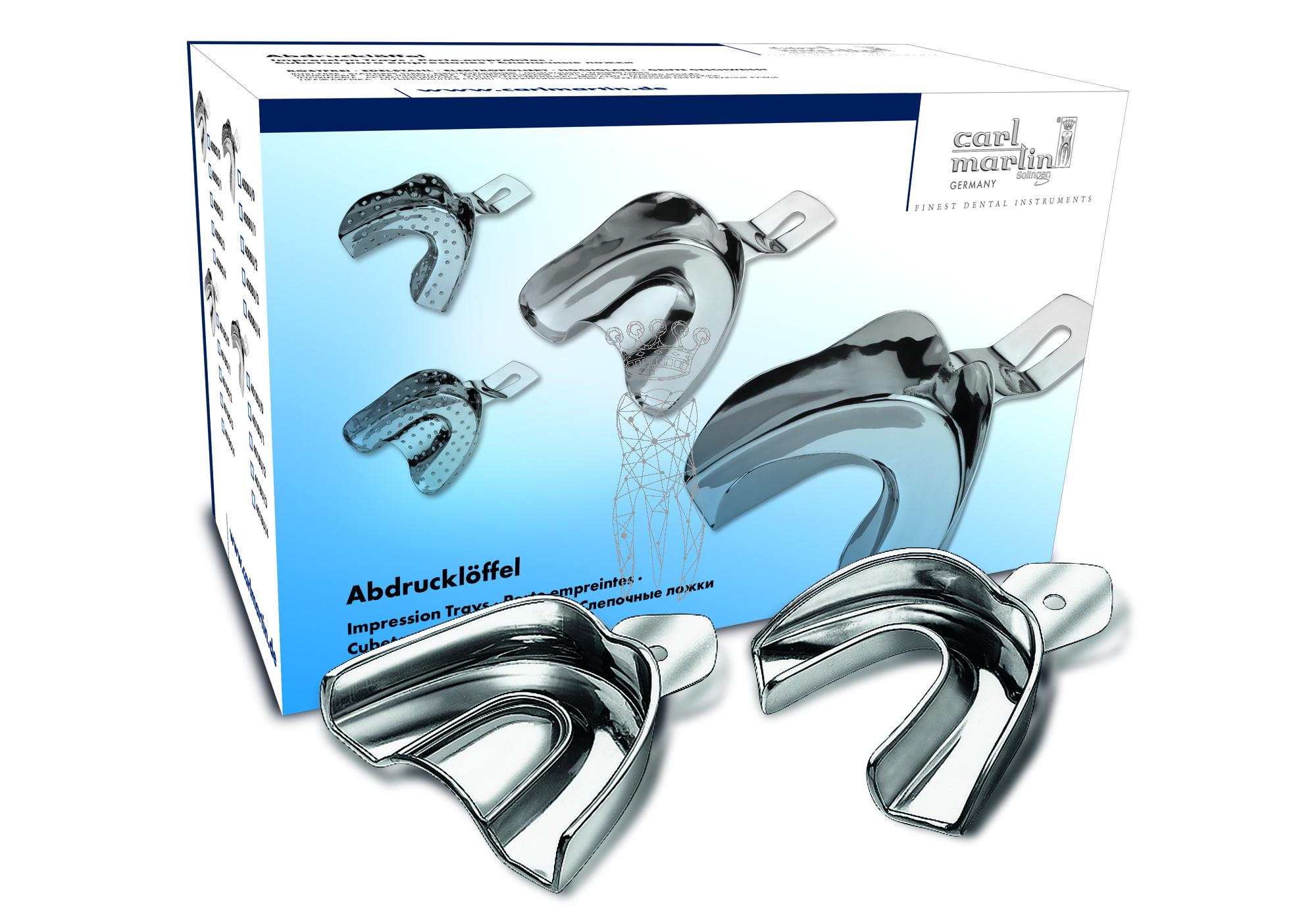 SET of 10 Impression Trays ERGOLOCK non- perforated 5pcs. upper + 5pcs. lower-jaw