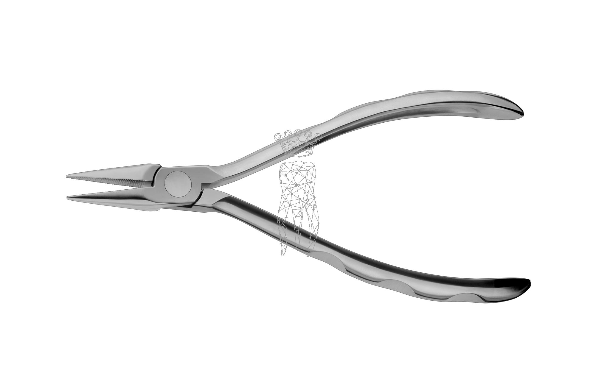 Flat nose / contouring pliers with fine cross serration