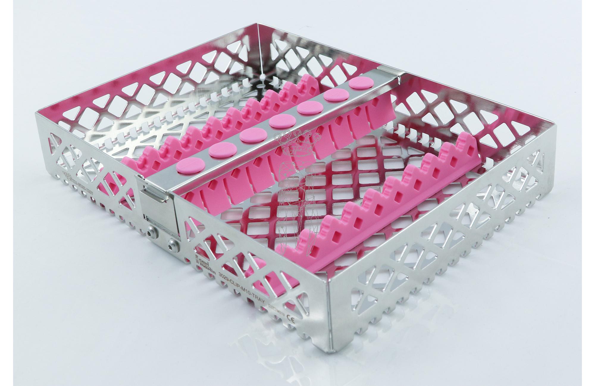 Steri-Wash-Tray 190x140x34mm 10 instruments - silicones pink