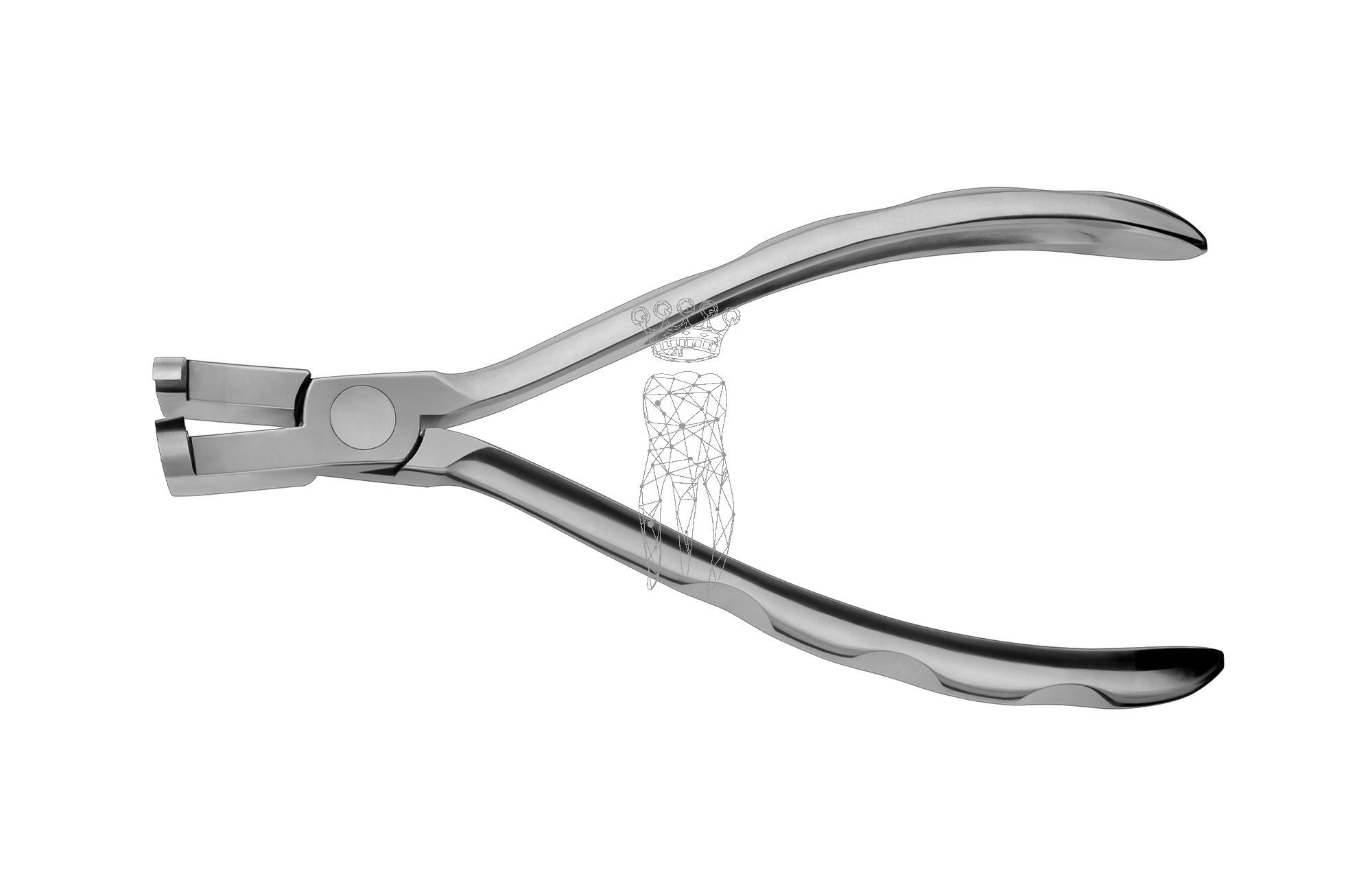 Bracket removing pliers angled 13.5cm for all types of brackets