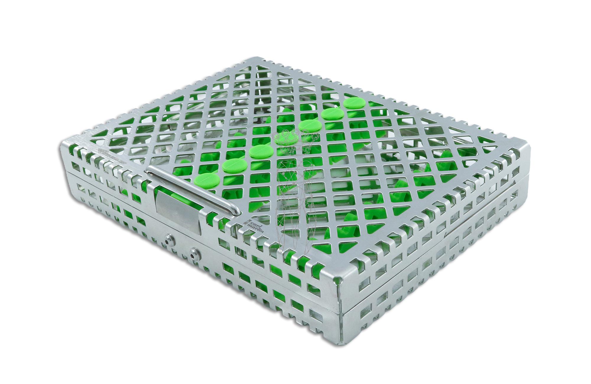 Steri-Wash-Tray 190x140x34mm 10 Instrumente - Silikon grün