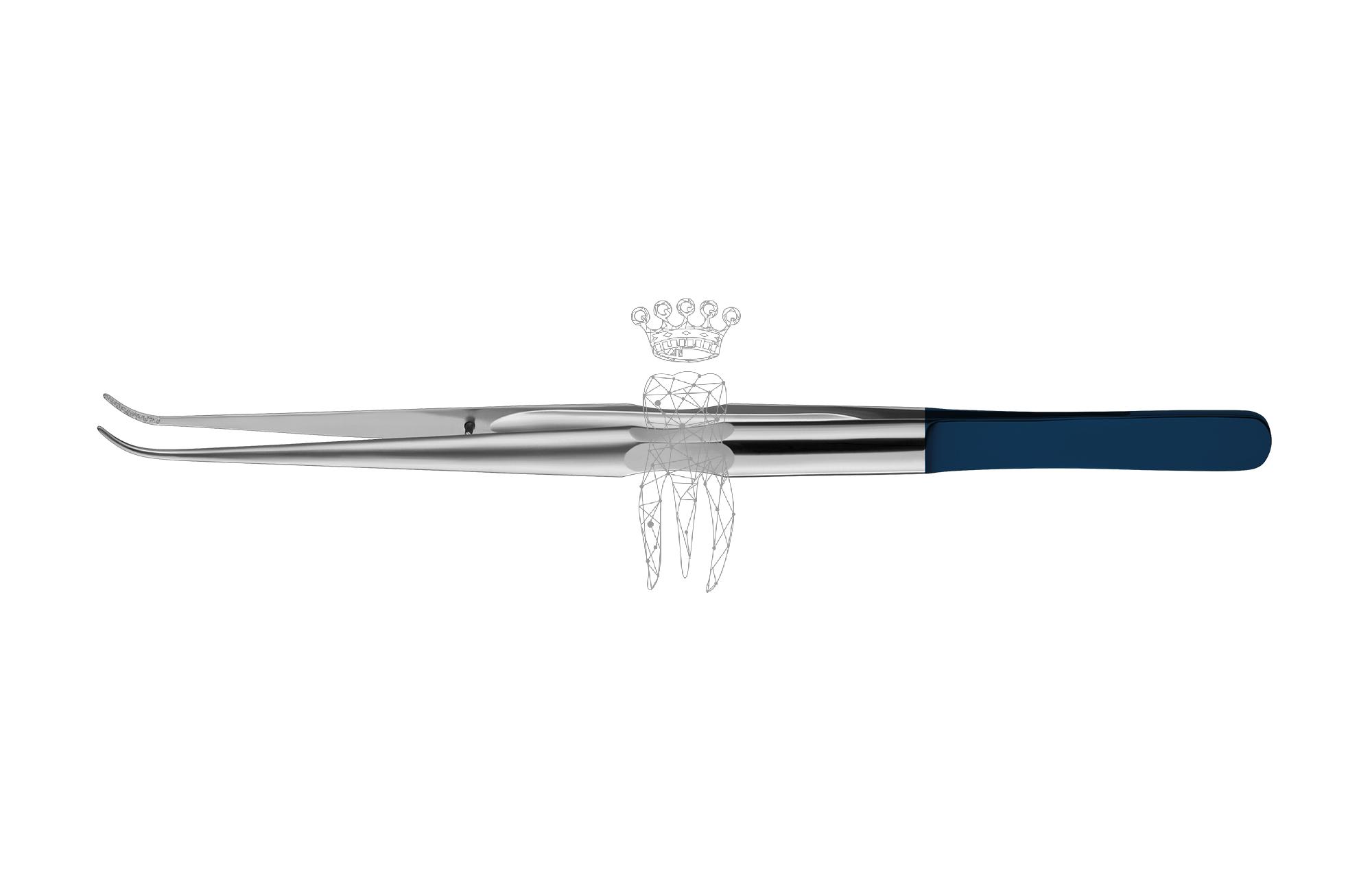 MIKRO-Pinzette anat. 0.8mm gebogen RH 18cm Rundgriff LiquidSteel