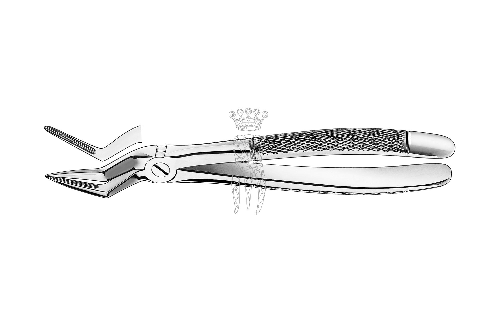 Extracting forceps frictiongrip Upper-Jaw root fragments