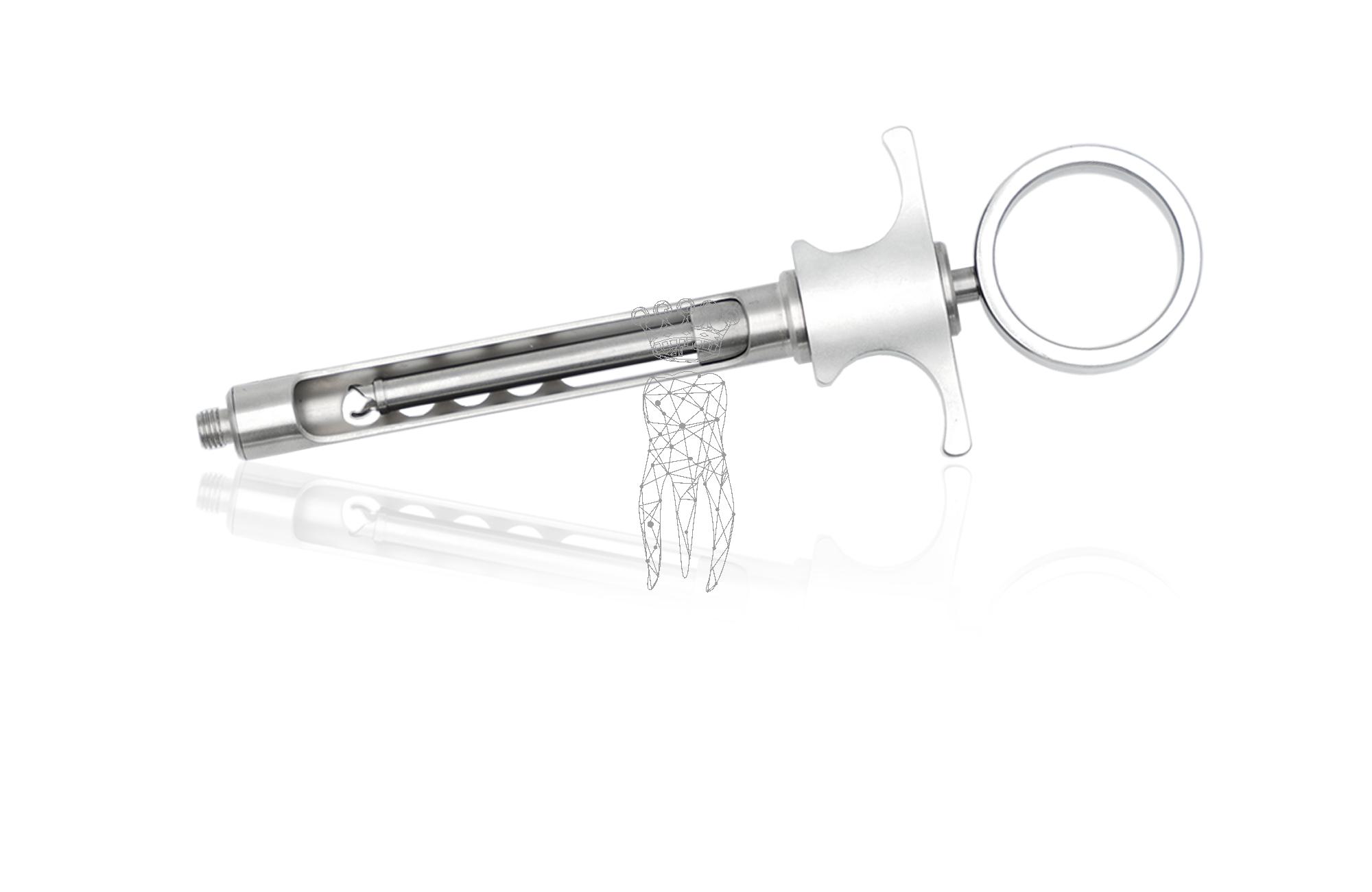 Cartridge Syringe CRAW stainless steel metric thread - self aspirating