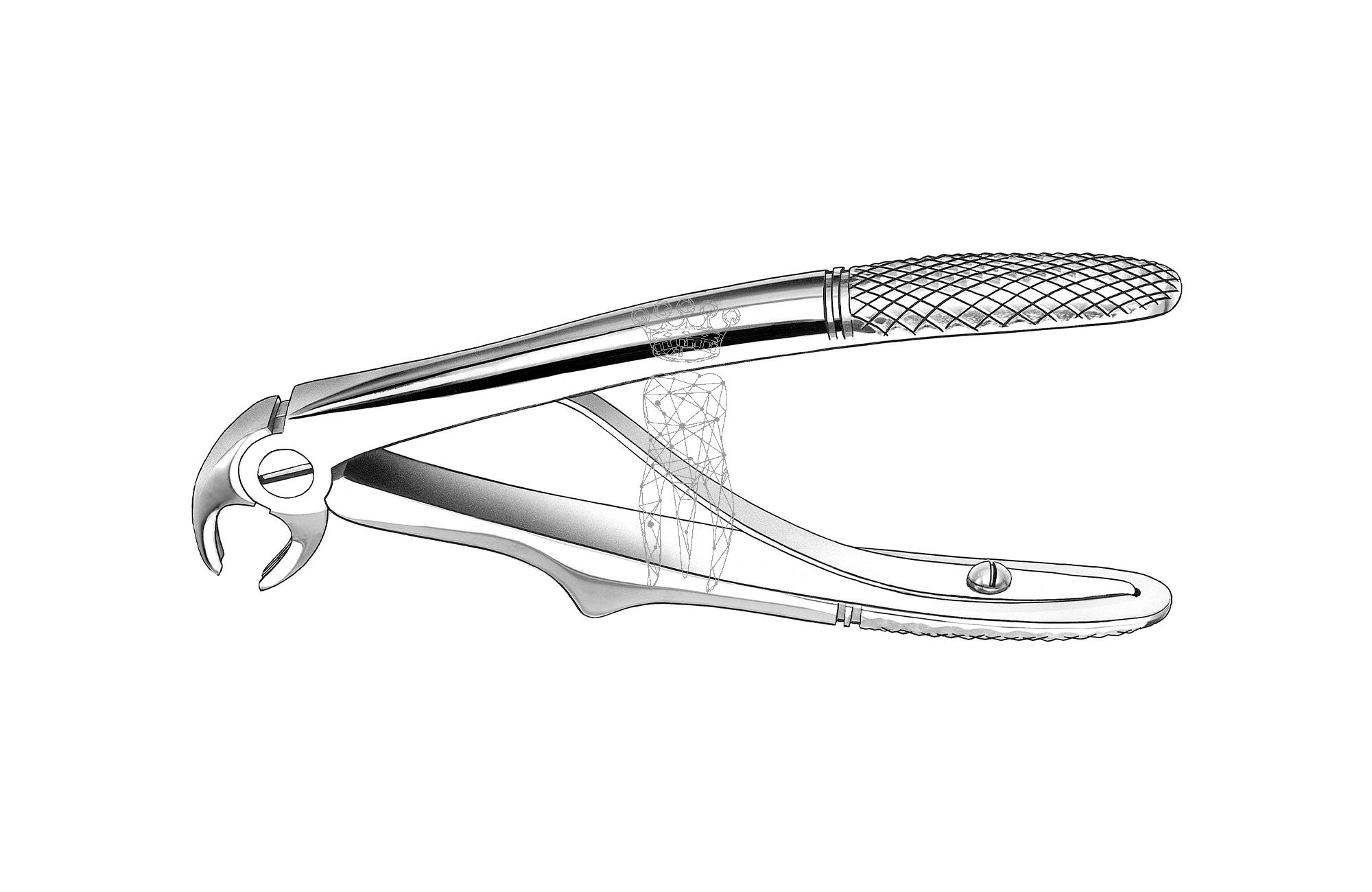 Children extracting forceps frictiongrip with spring - Lower-Jaw roots