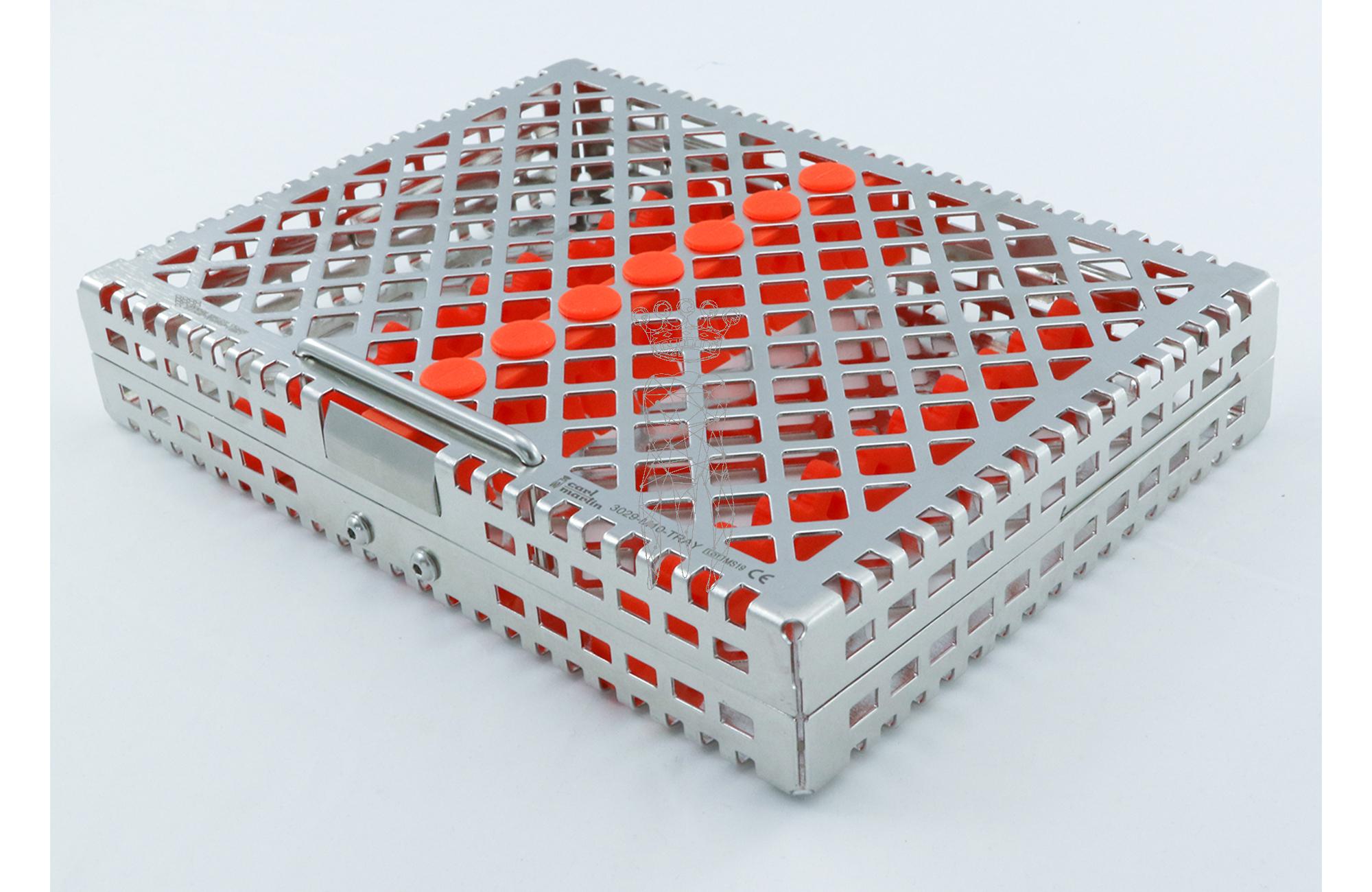 Steri-Wash-Tray 190x140x34mm 10 Instrum. - silicones orange