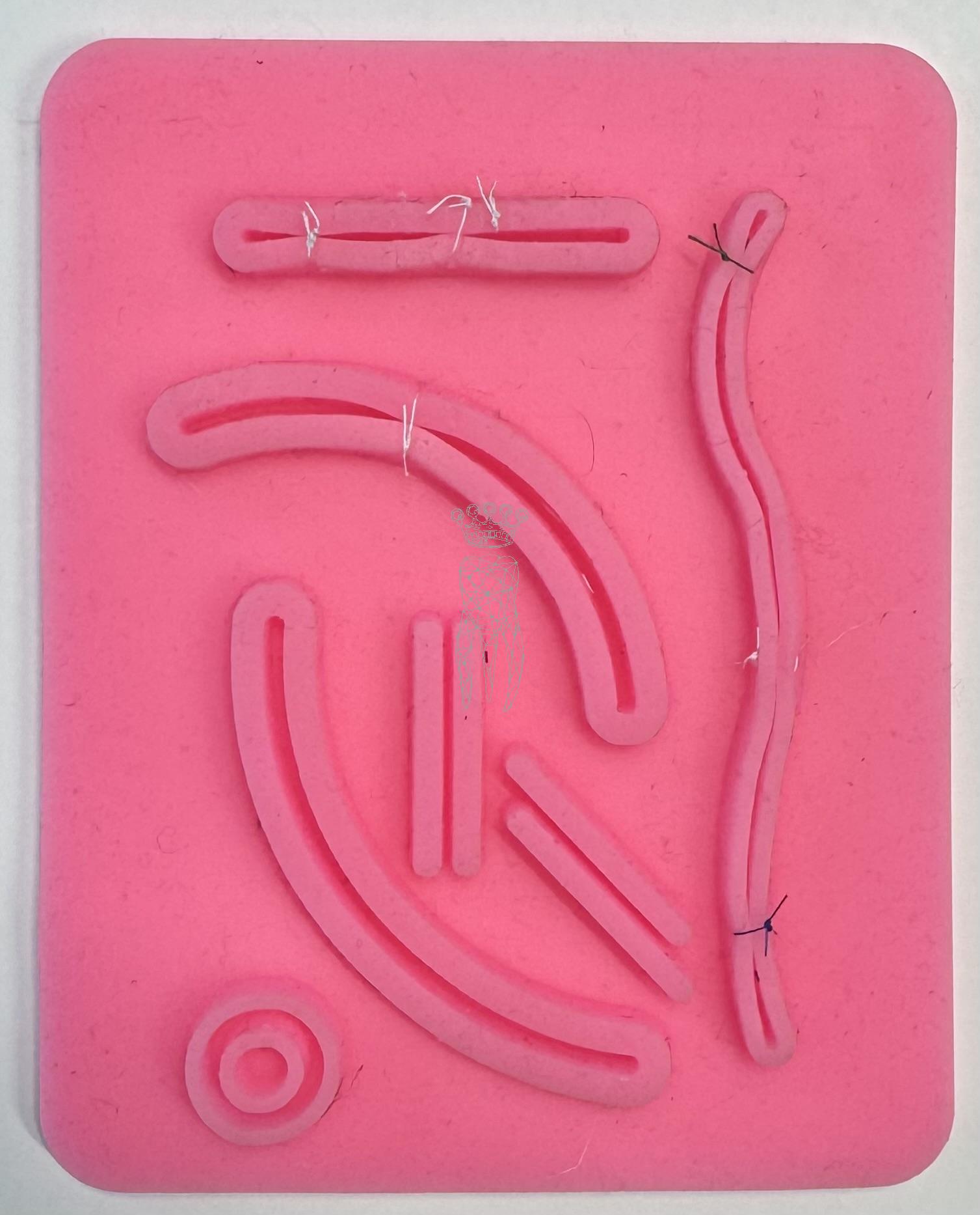 Dental suture practice pad various radii