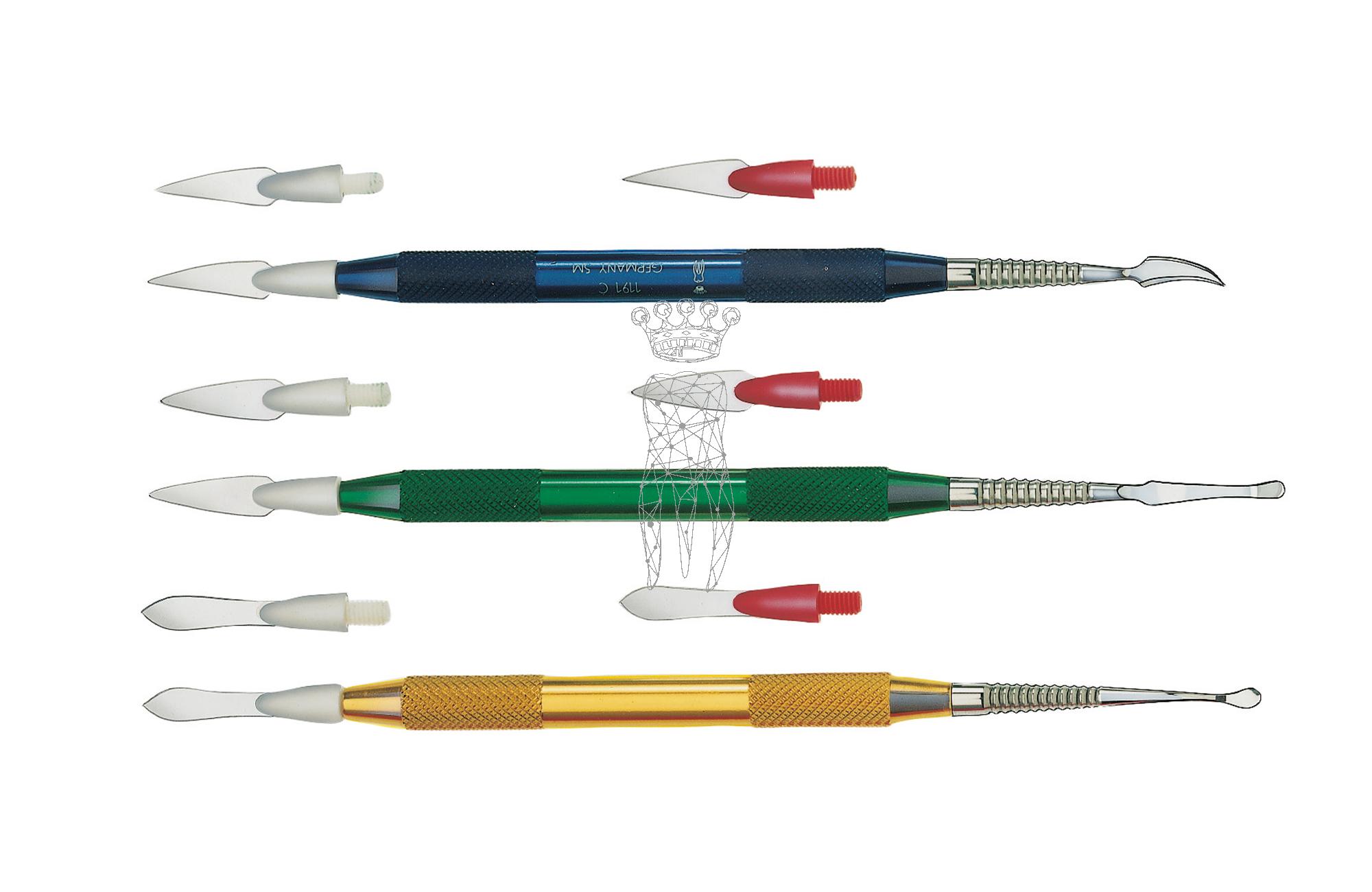 Greenstein Color SET of 3 with 6 tips 3 x 0.2mm + 3 x 0.12mm