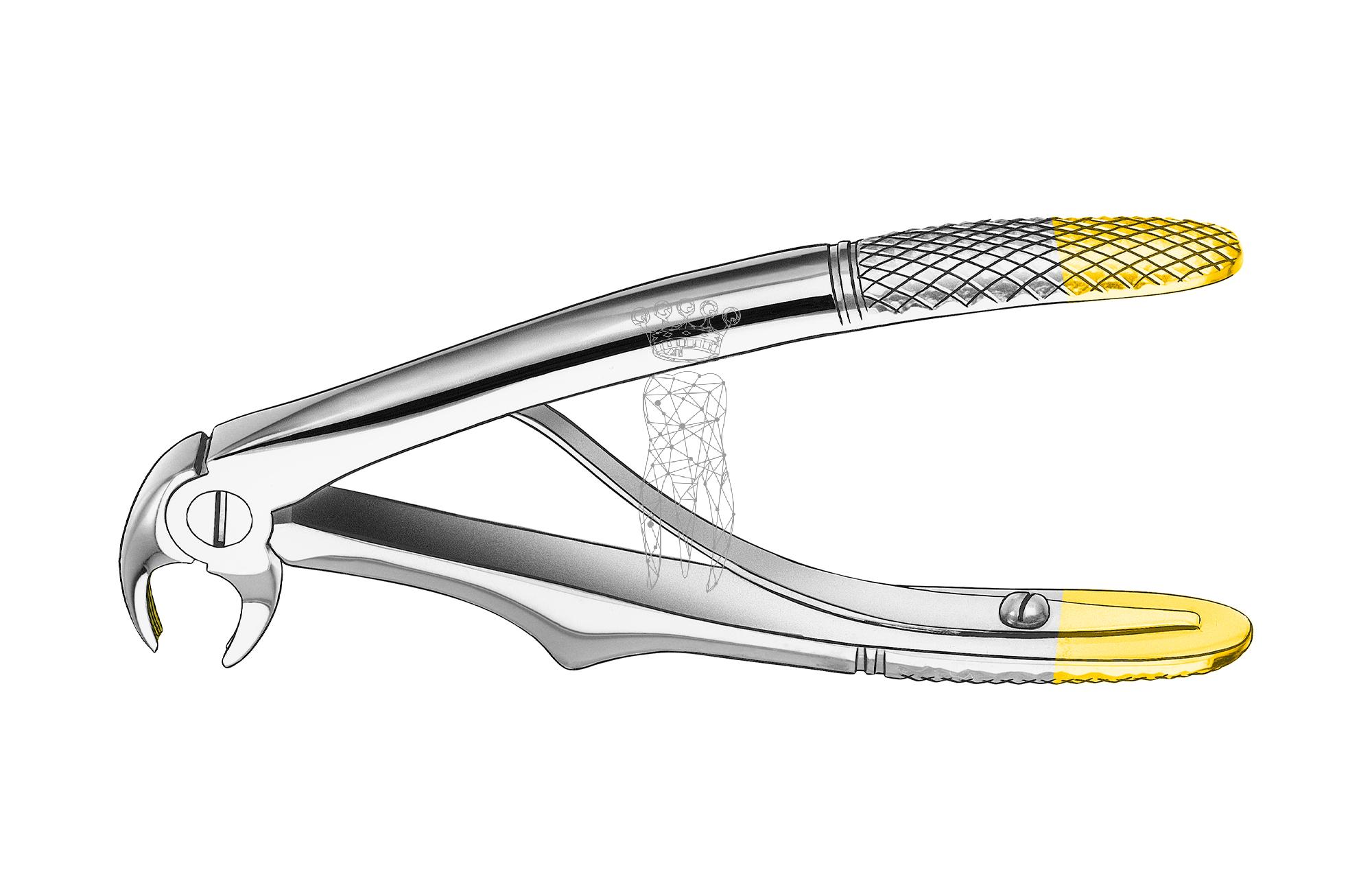 Children extracting forceps diamond with spring - Lower-Jaw incisors