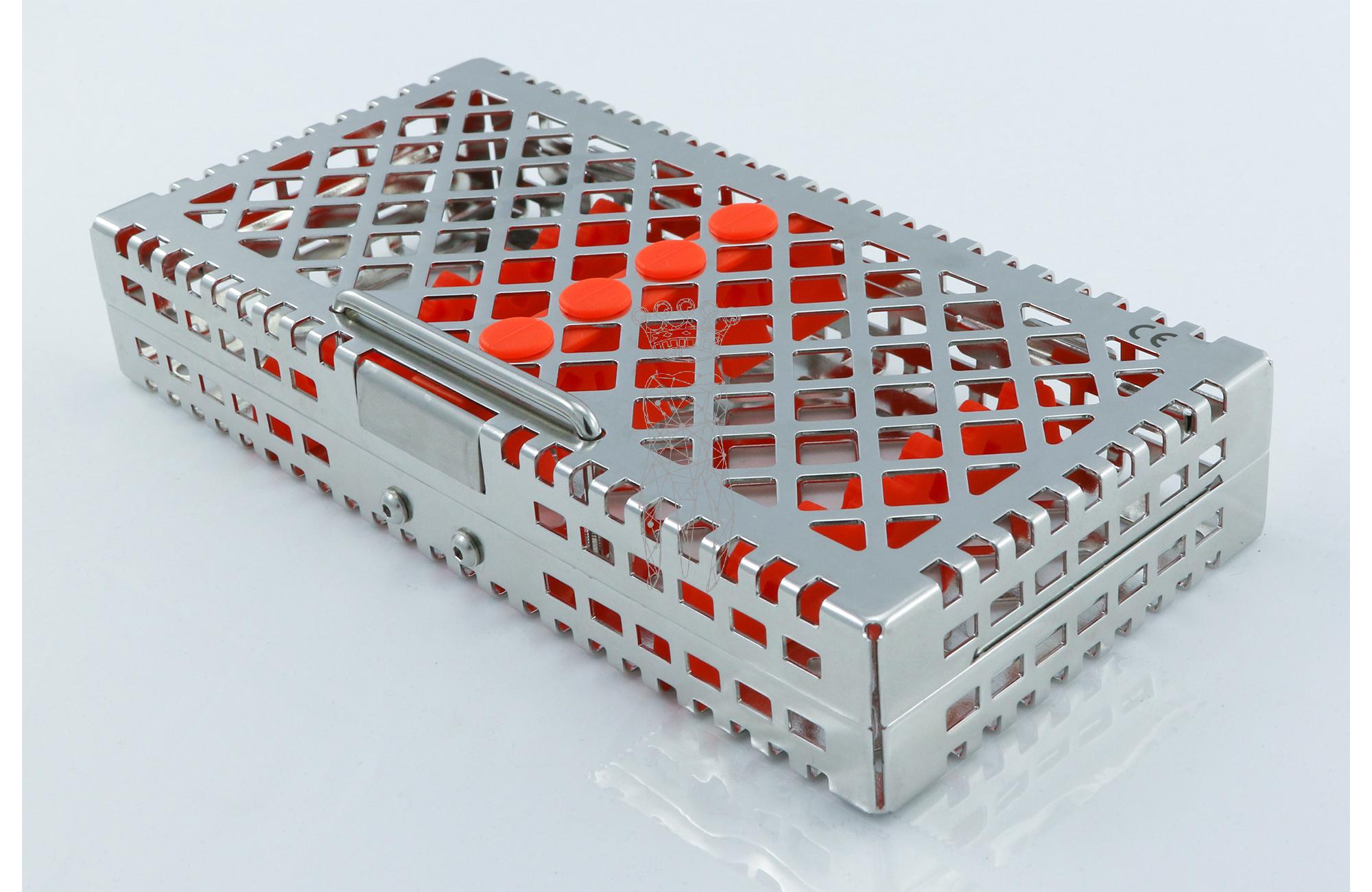 Steri-Wash-Tray 190x92x34mm 6 Instrumente - Silikon orange