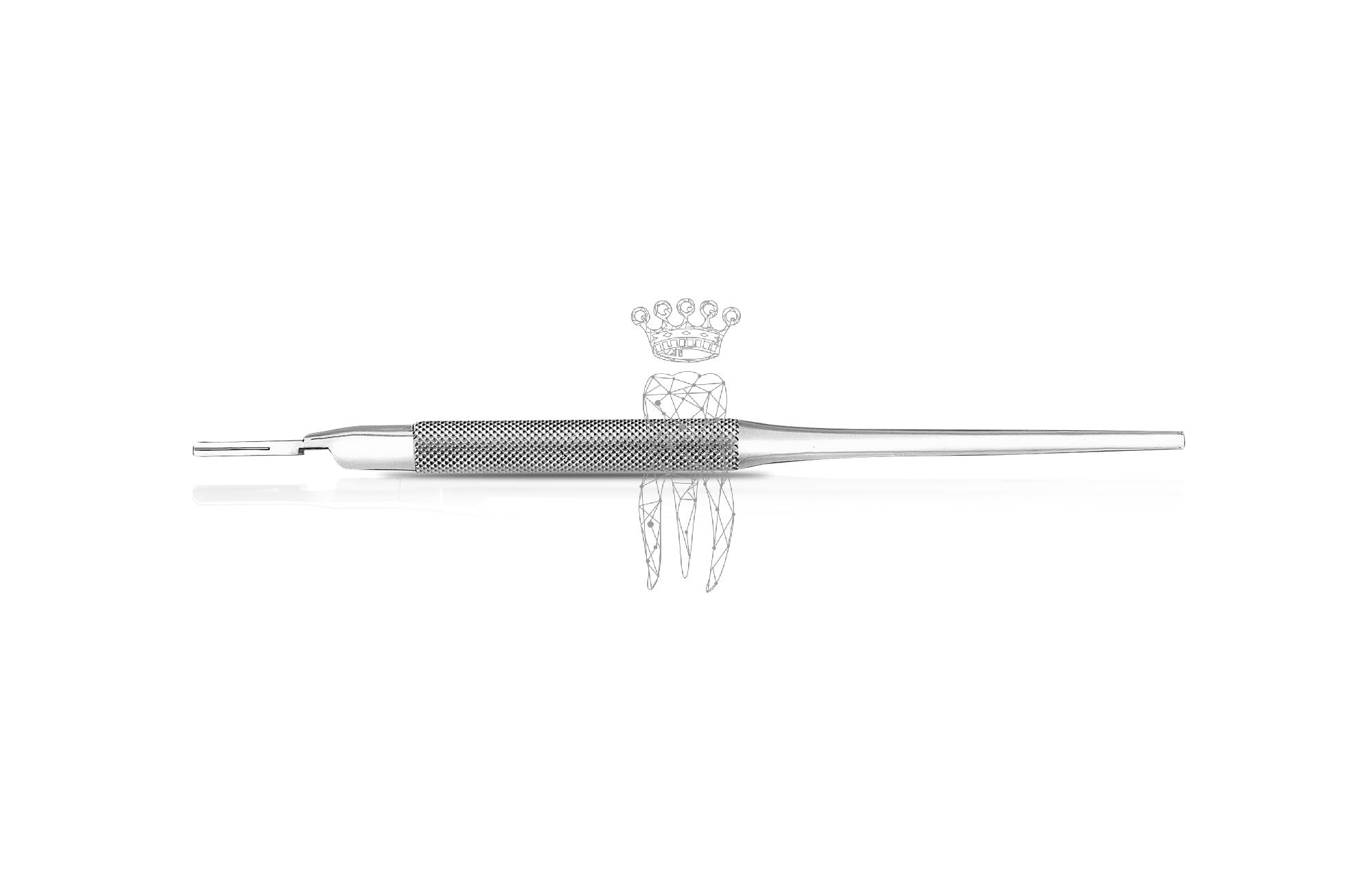 Scalpel blade holder round straight for blades 10,11,12,12D,15,15C