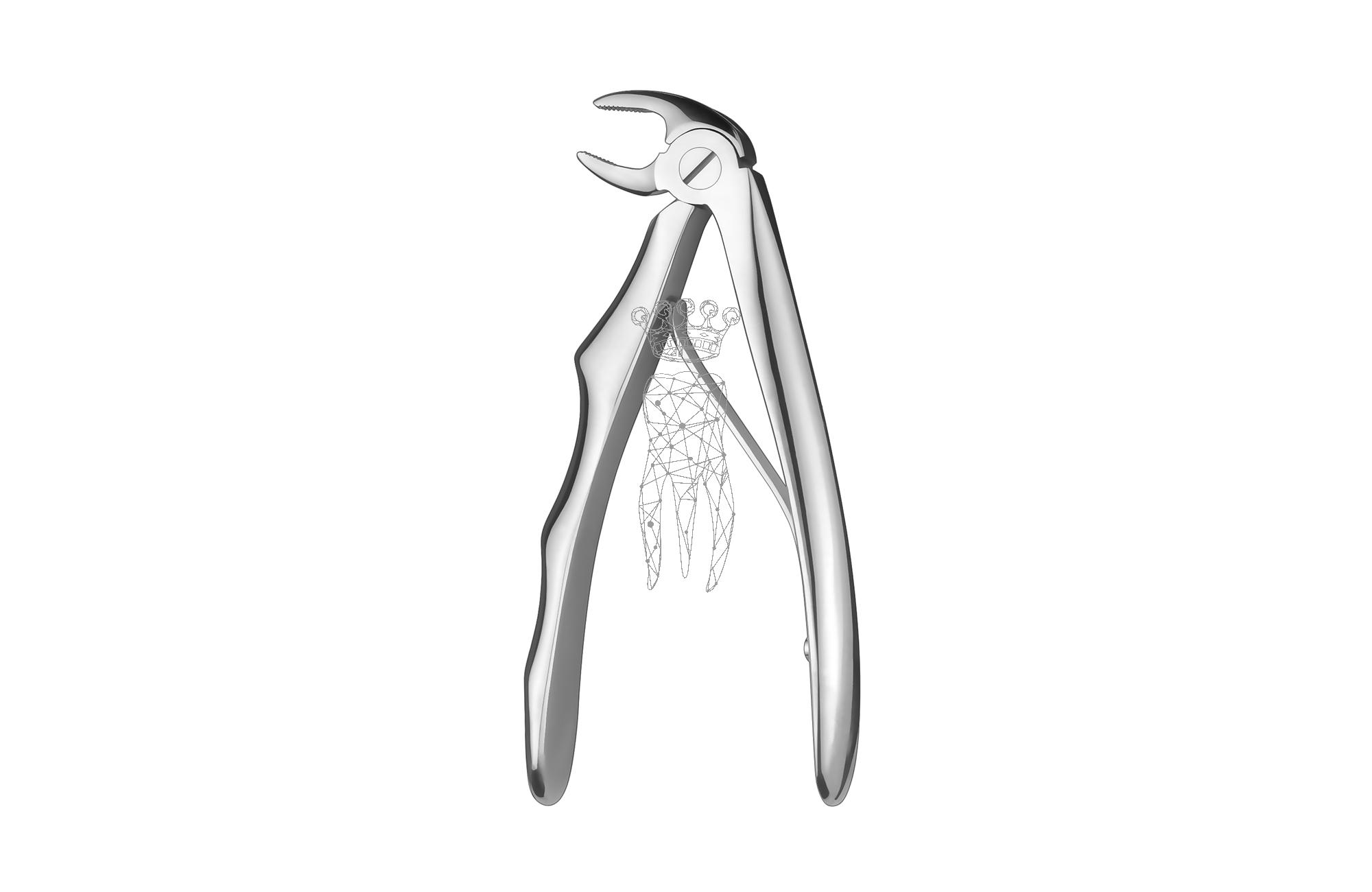 Children extracting forceps LiquidSteel with spring - Lower-Jaw front