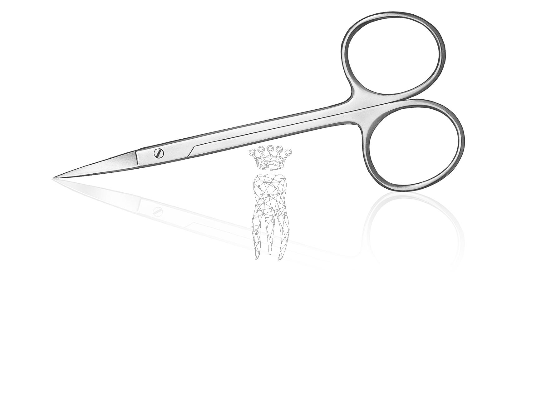 Gum scissors straight 12cm with large rings