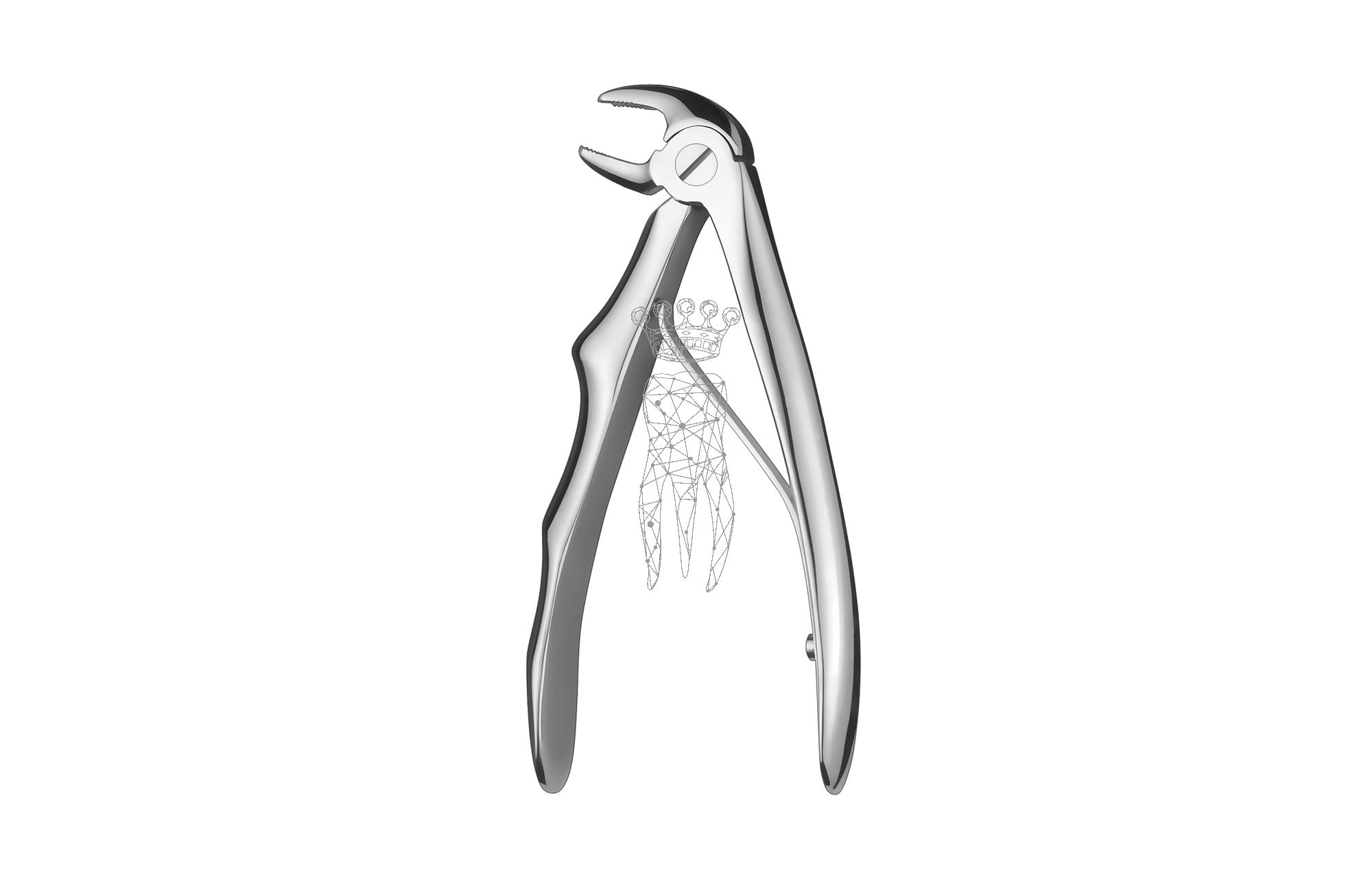 Children extracting forceps LiquidSteel with spring - Lower-Jaw molars