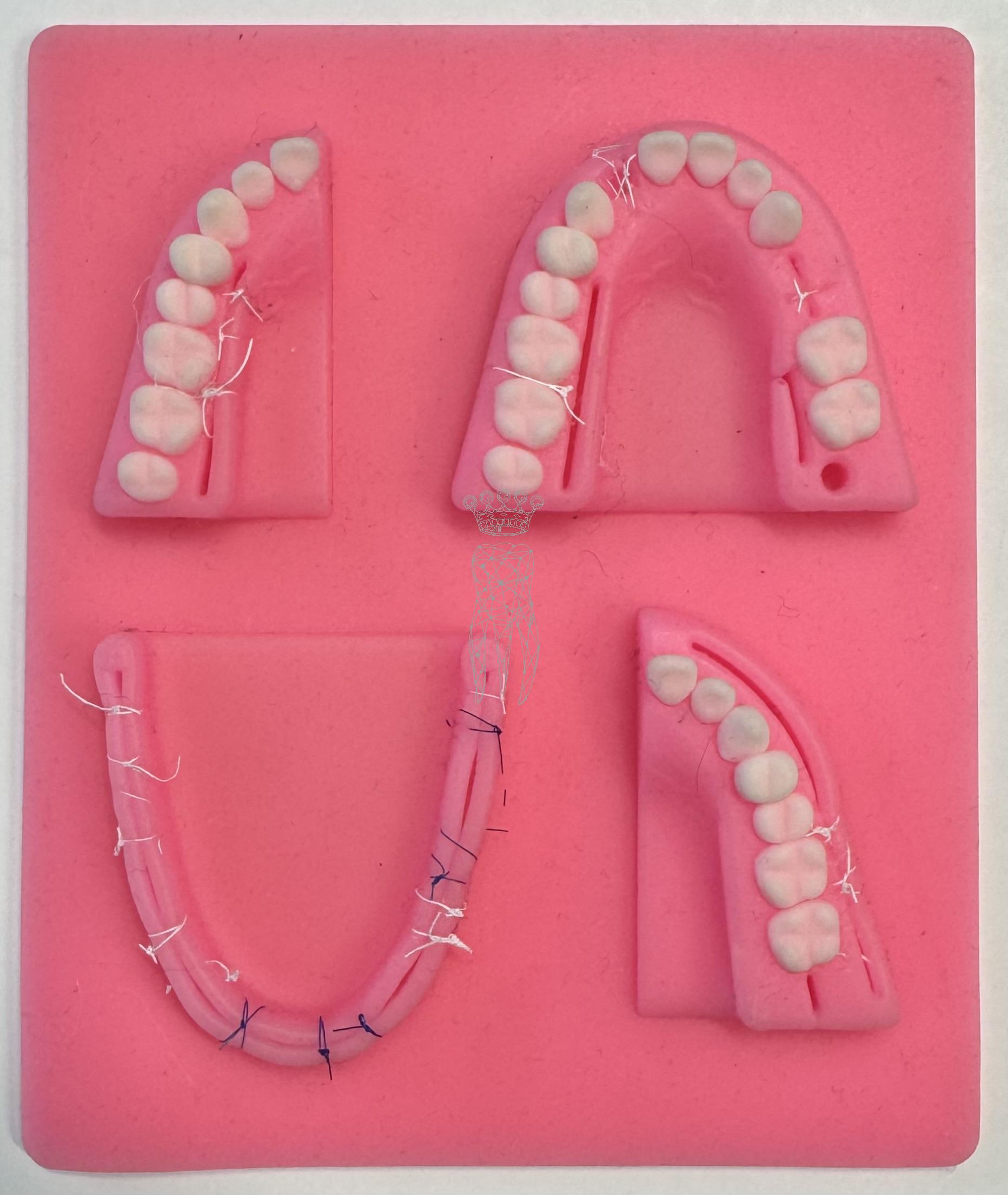 Dental suture practice pad denture shape