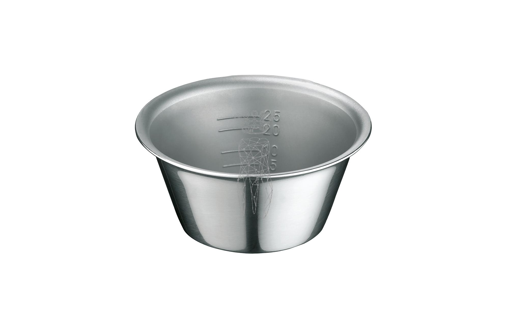 Medizinbecher Edelstahl 25ccm Boden Ø 38mm - Top Ø 60mm - Höhe 30mm