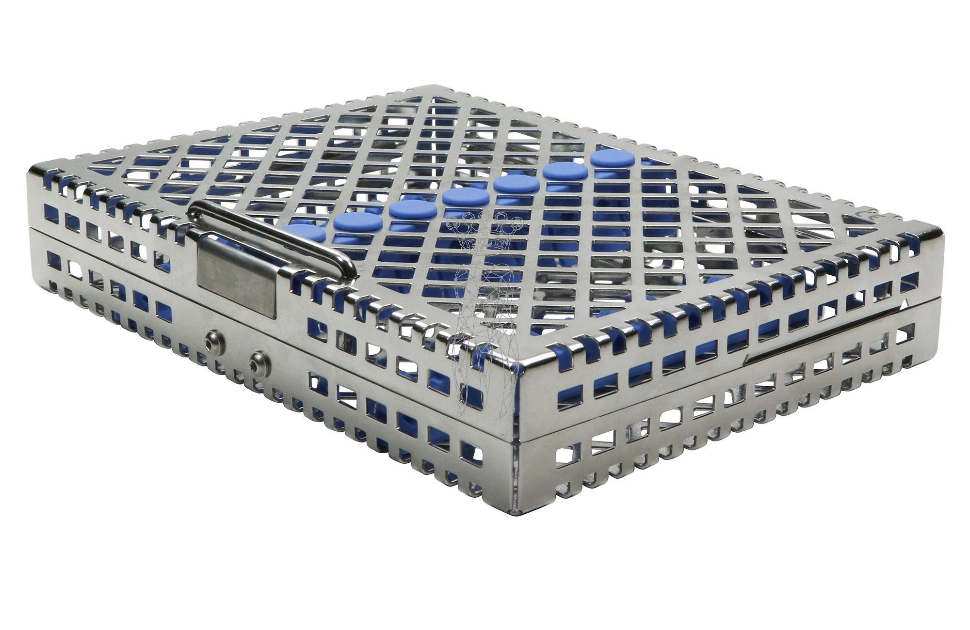 Steri-Wash-Tray 190x140x34mm 10 Instrumente - Silikon blau