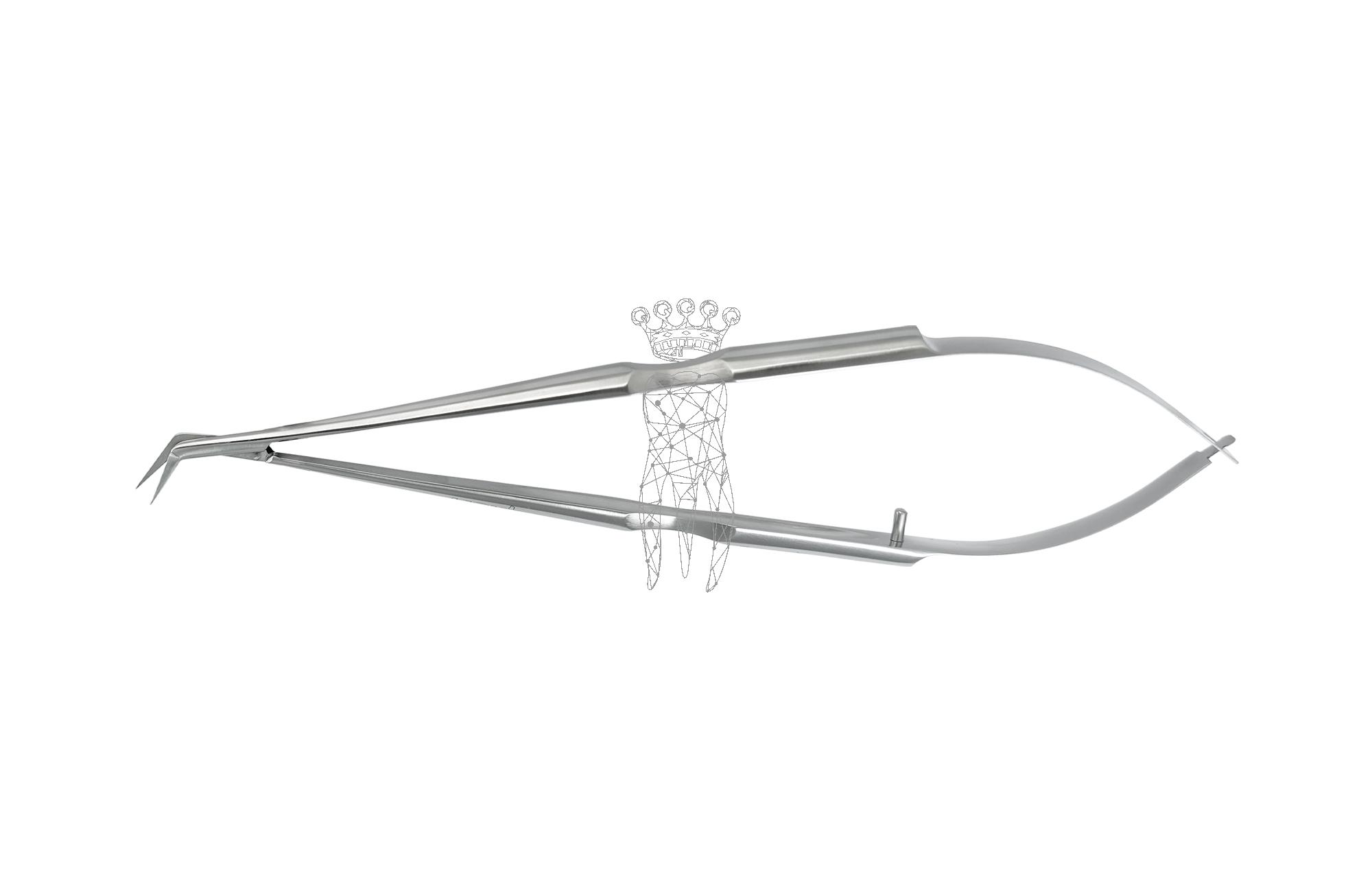 MIKRO Schere GOMEL 18cm kniegebogen 45° LiquidSteel