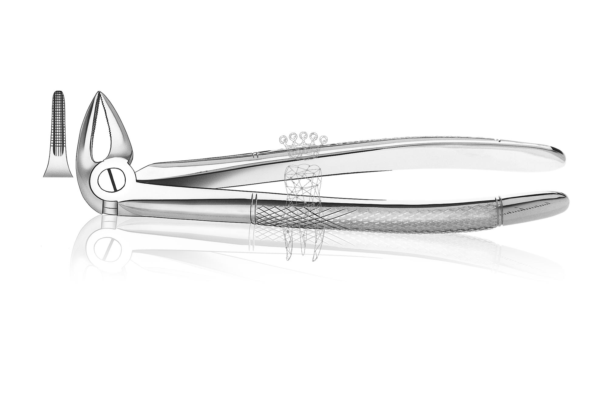 Extracting forceps frictiongrip Lower-Jaw roots