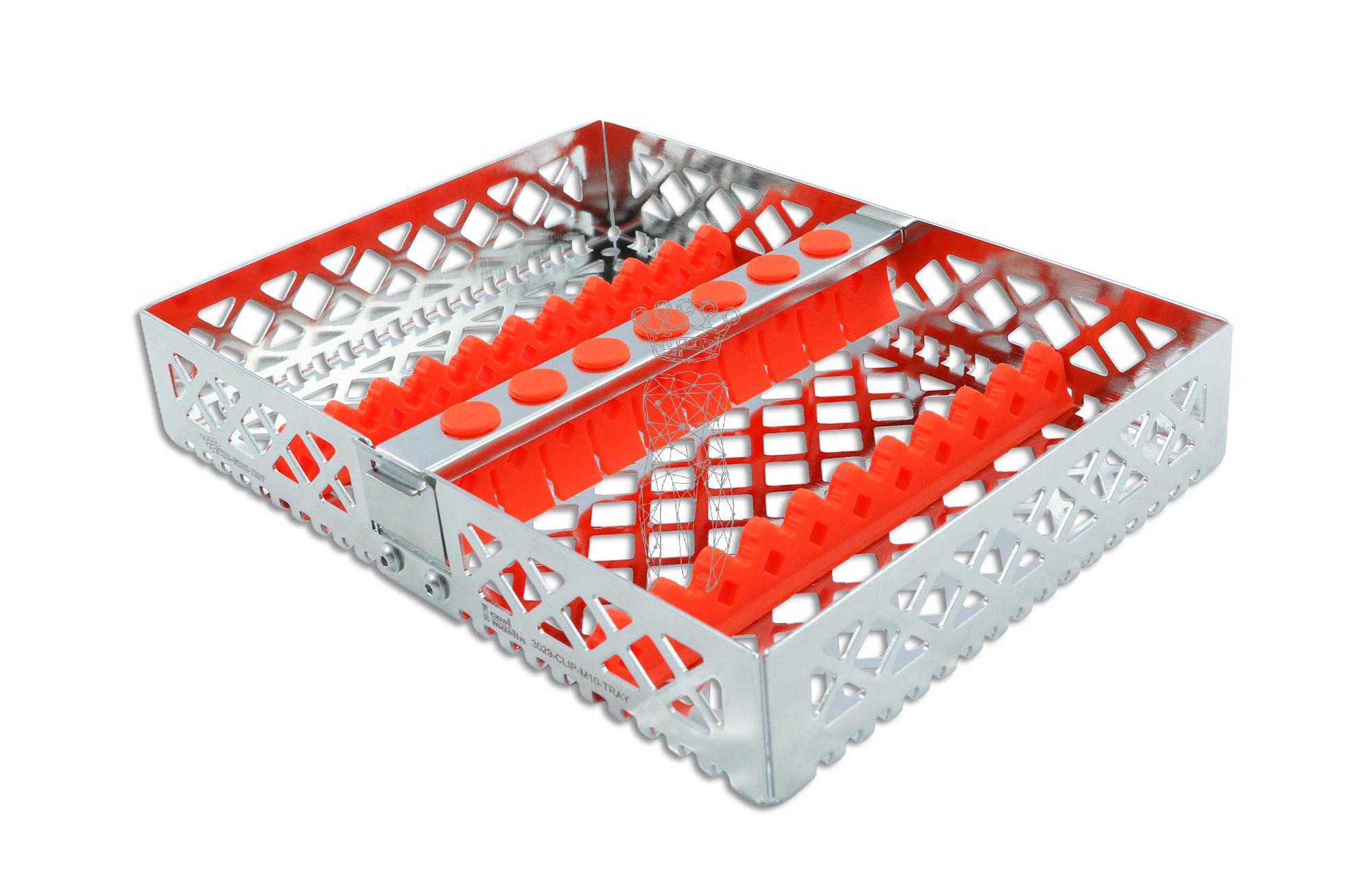 Steri-Wash-Tray 190x140x34mm 10 Instr. - Silikone orange