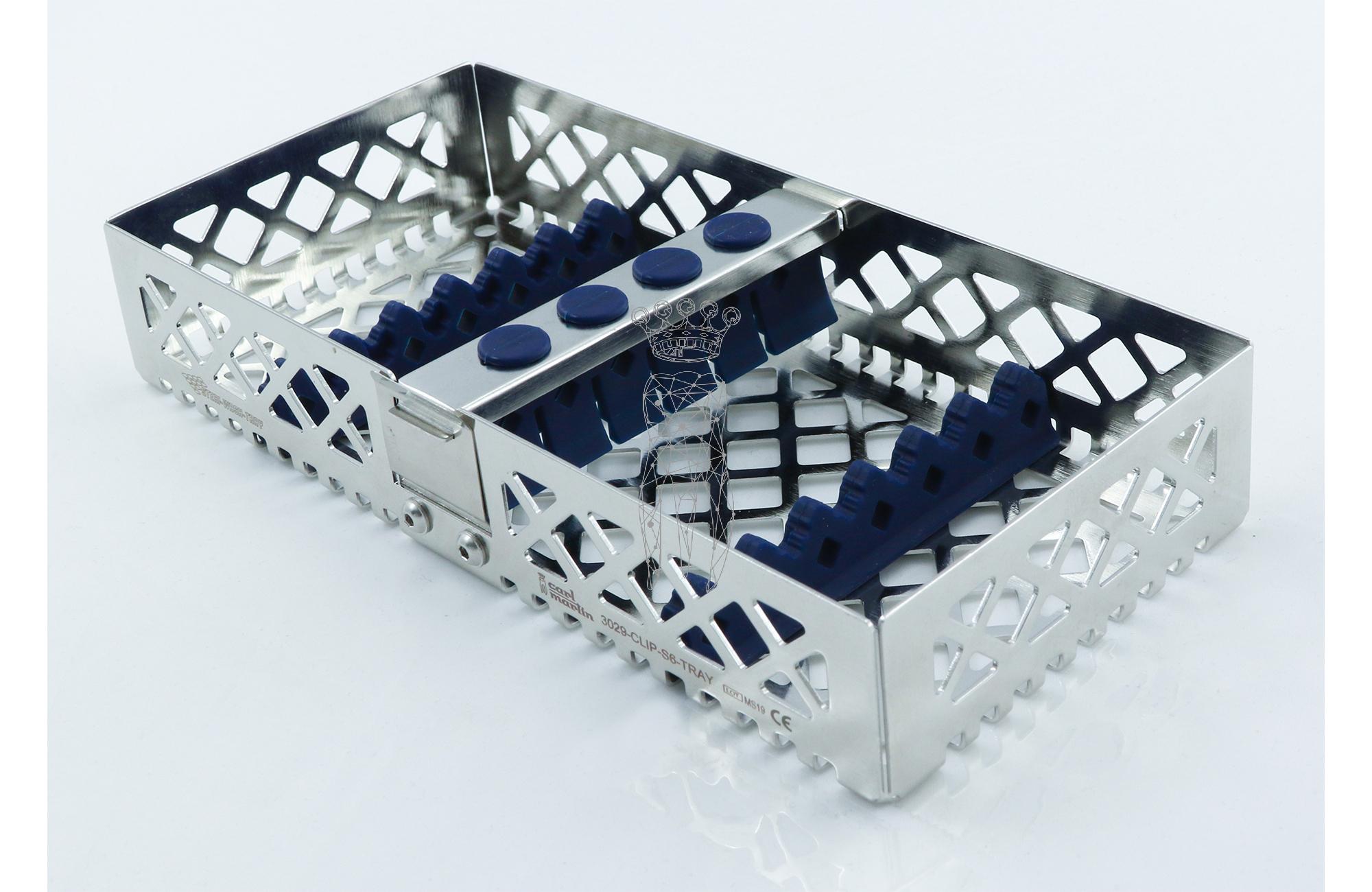 Steri-Wash-Tray 190x90x34mm 6 Instrumente - Silikone blau