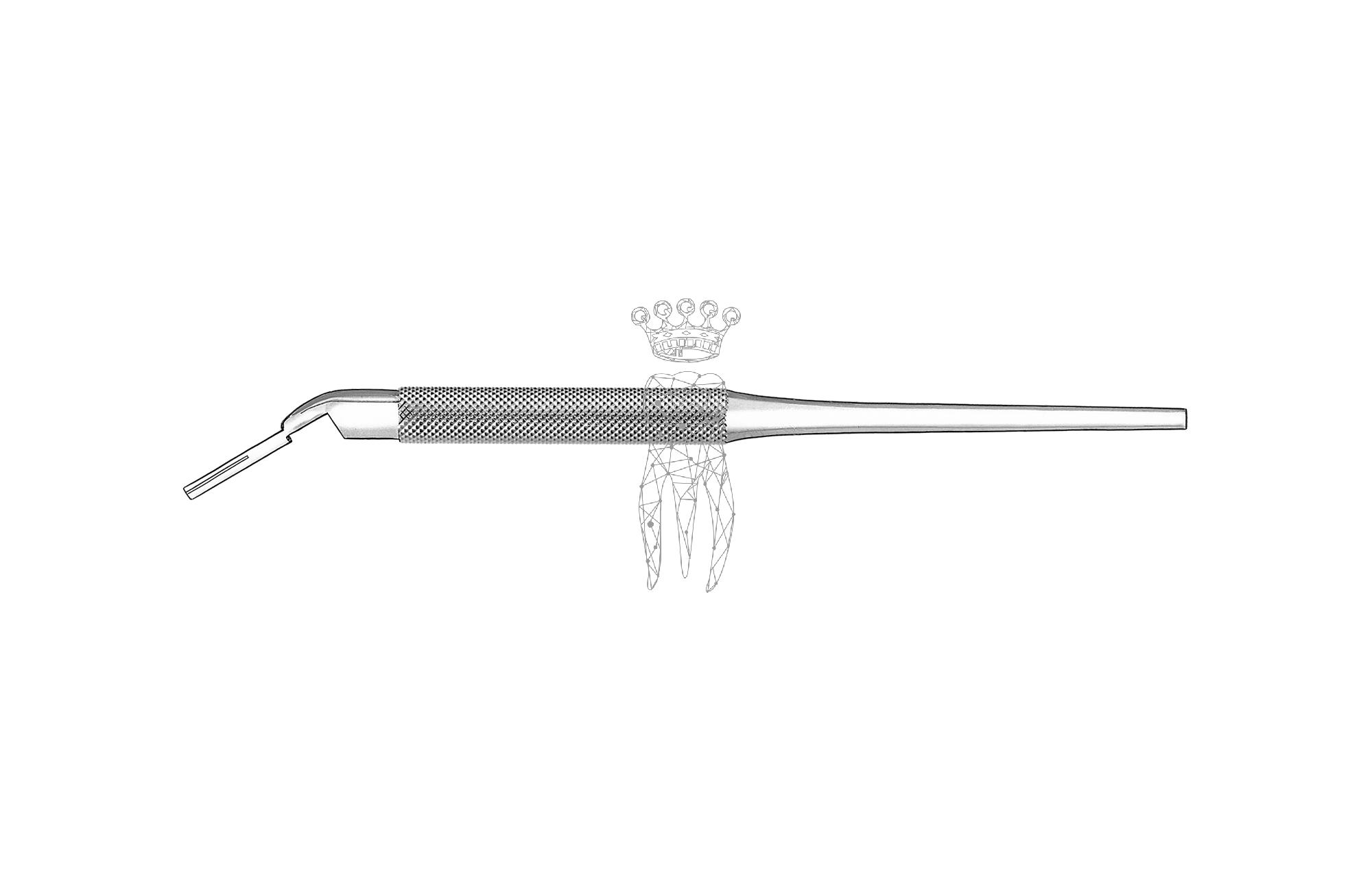 Scalpel blade holder round angled for blades 10,11,12,12D,15,15C