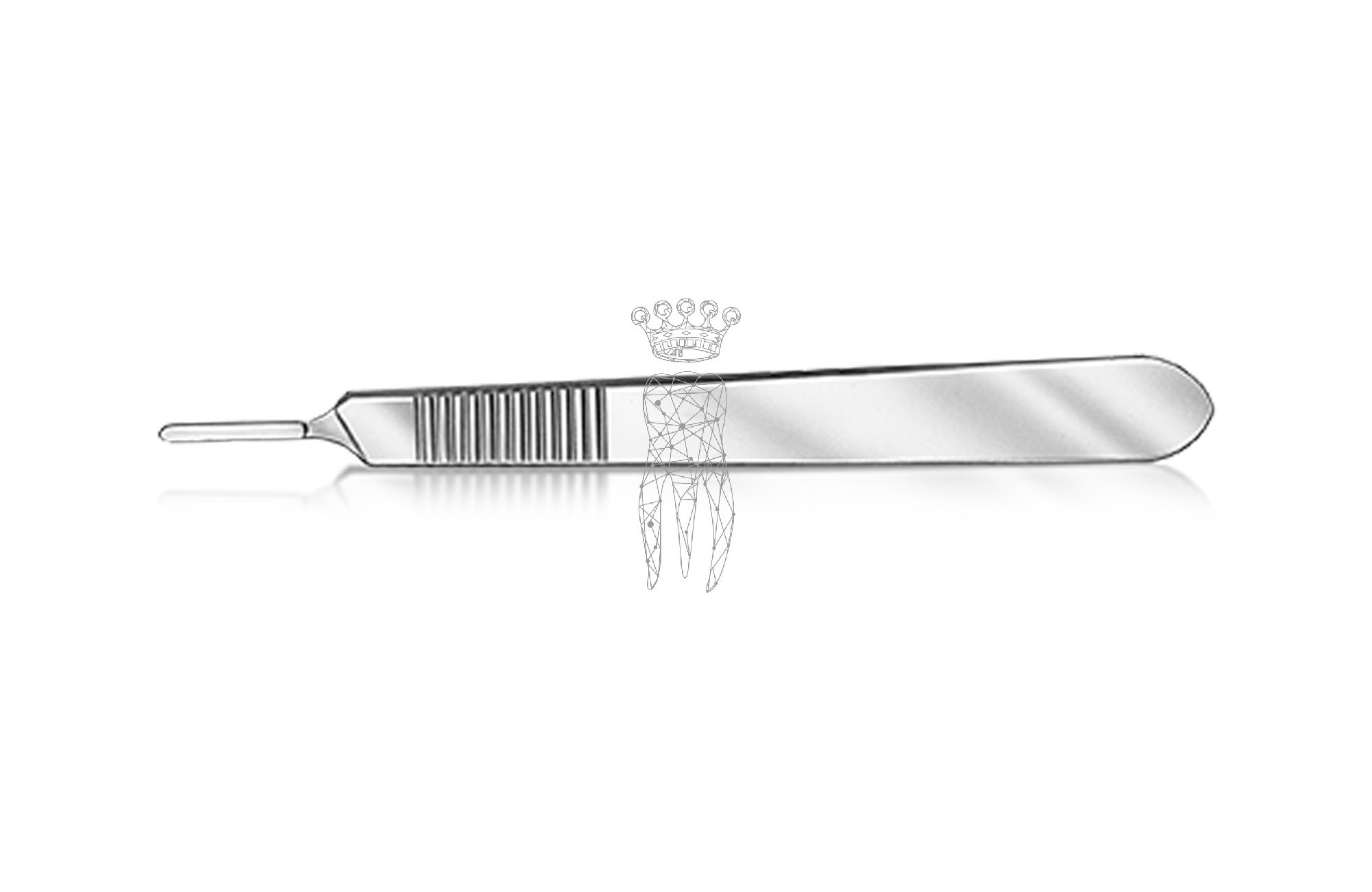 Scalpel blade holder solid stainless for blades 10,11,12,12D,15,15C