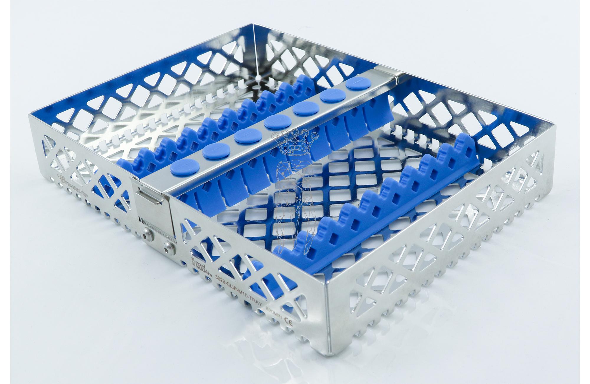 Steri-Wash-Tray 190x140x34mm 10 Instr. - Silikone hellblau