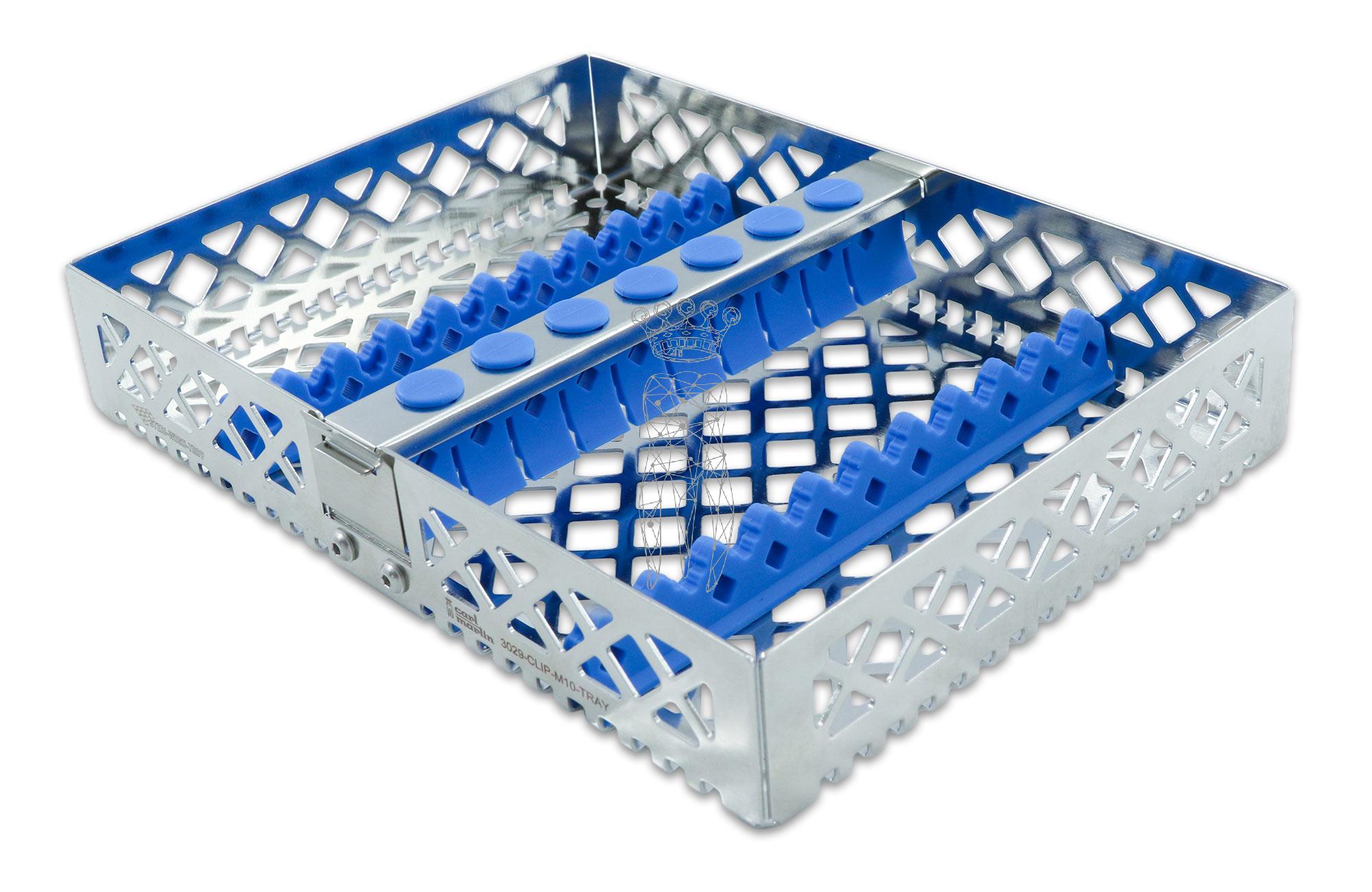 Steri-Wash-Tray 190x140x34mm 10 Instr. - Silikone hellblau