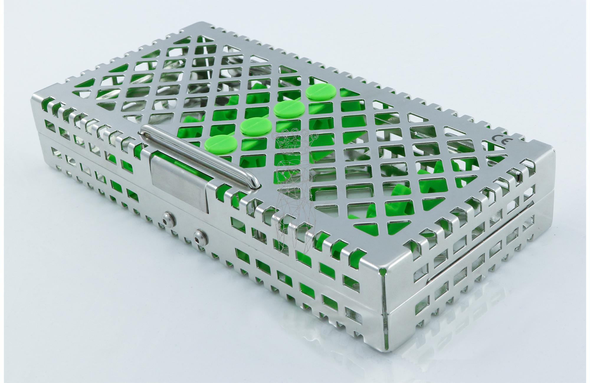 Steri-Wash-Tray 190x92x34mm 6 instruments - silicones green