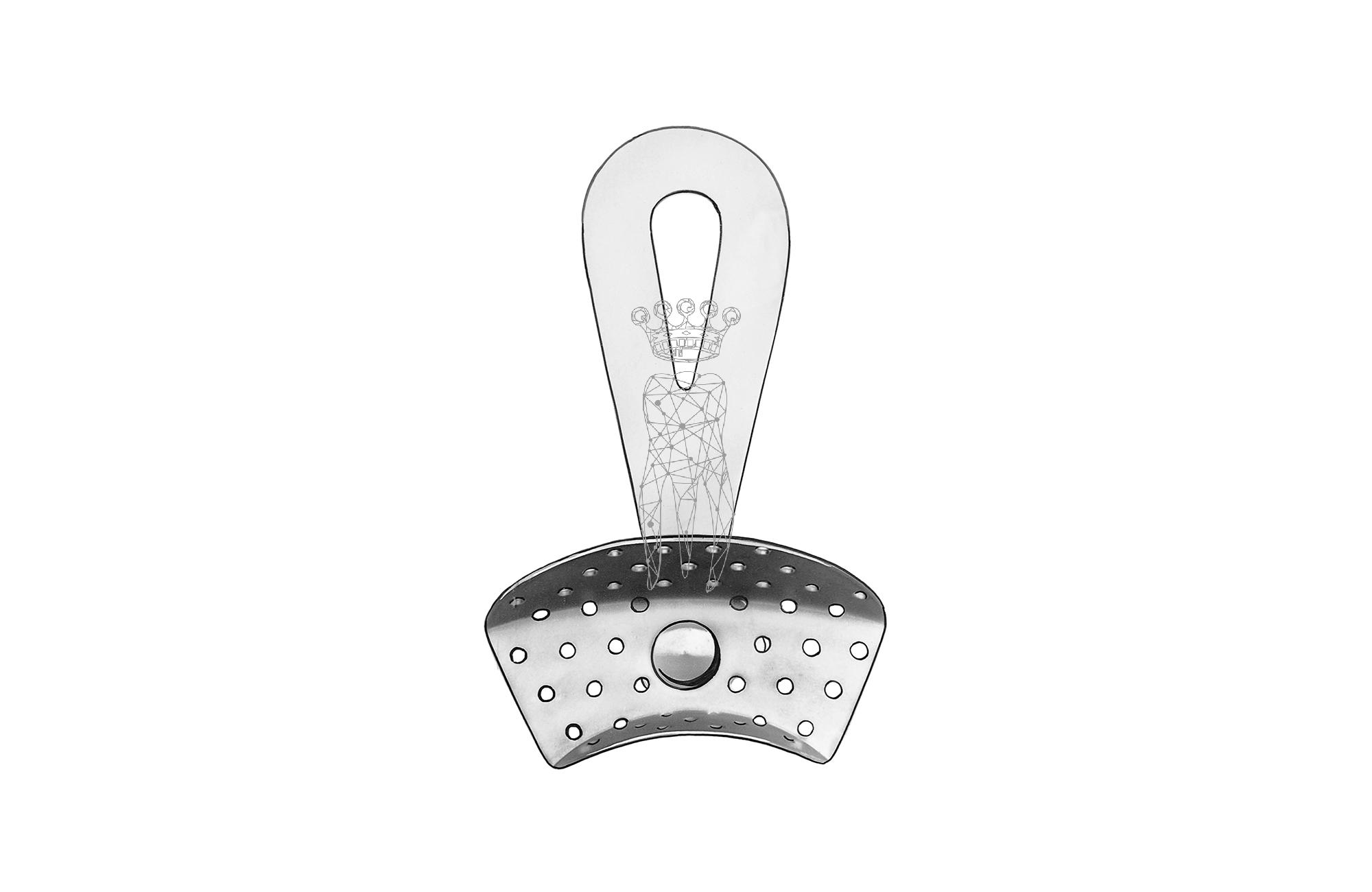 Impression Tray universal with rotating handle - perforated