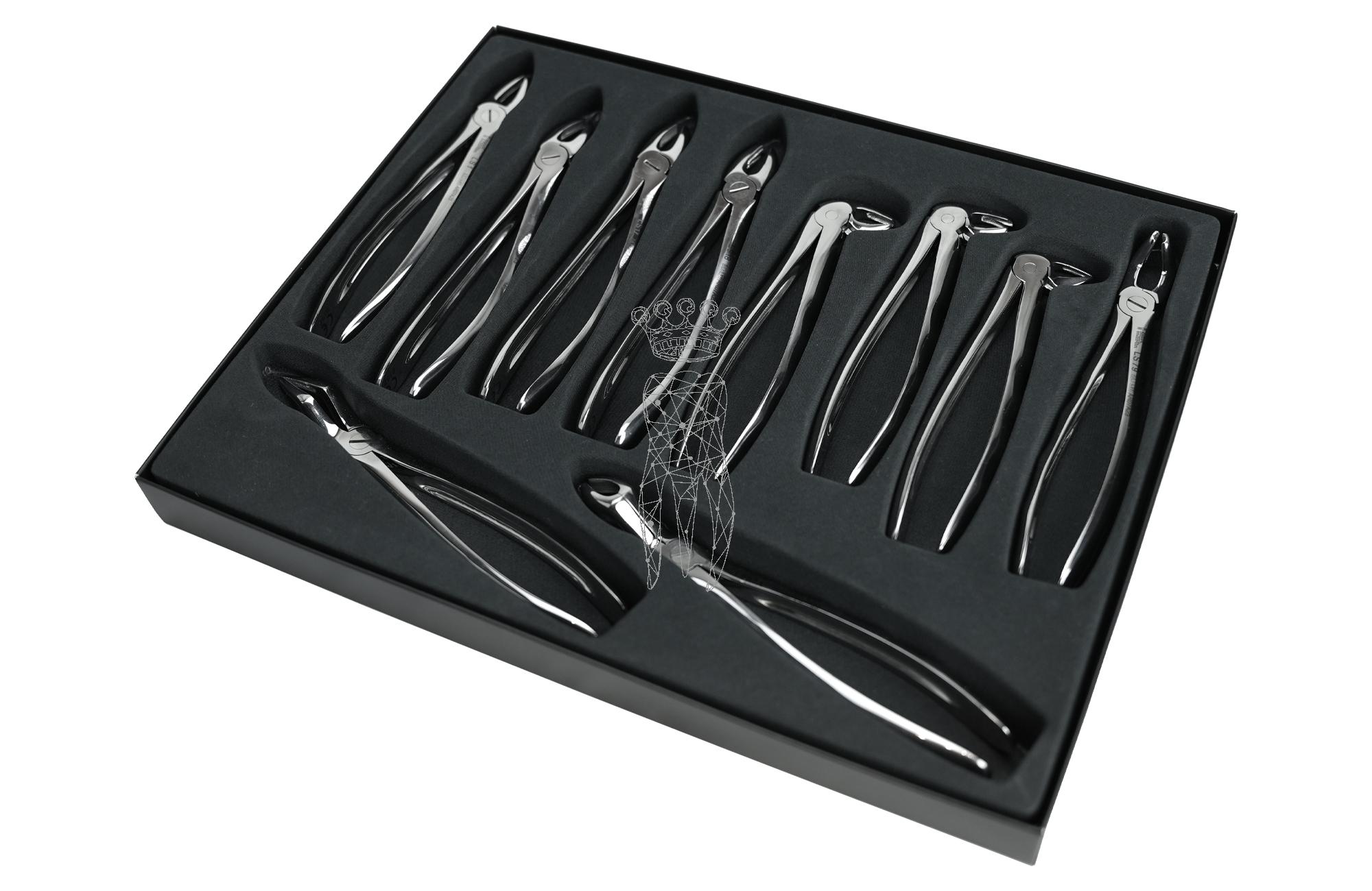 Set of 10 forceps LiquidSteel 1.7.13.17.18.22.33A.51A.67A.79