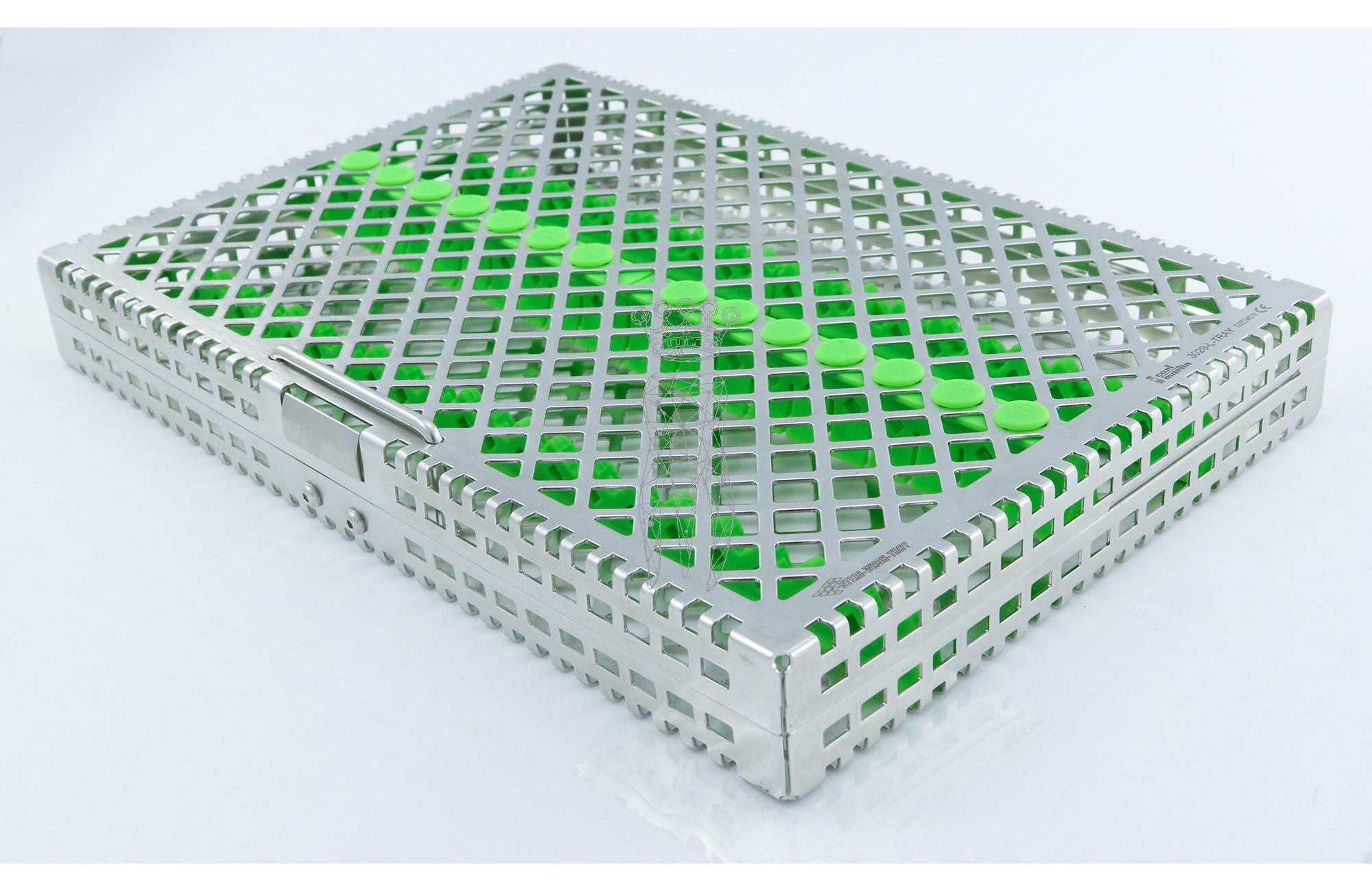 Steri-Wash-Tray 280x190x34mm silicones green