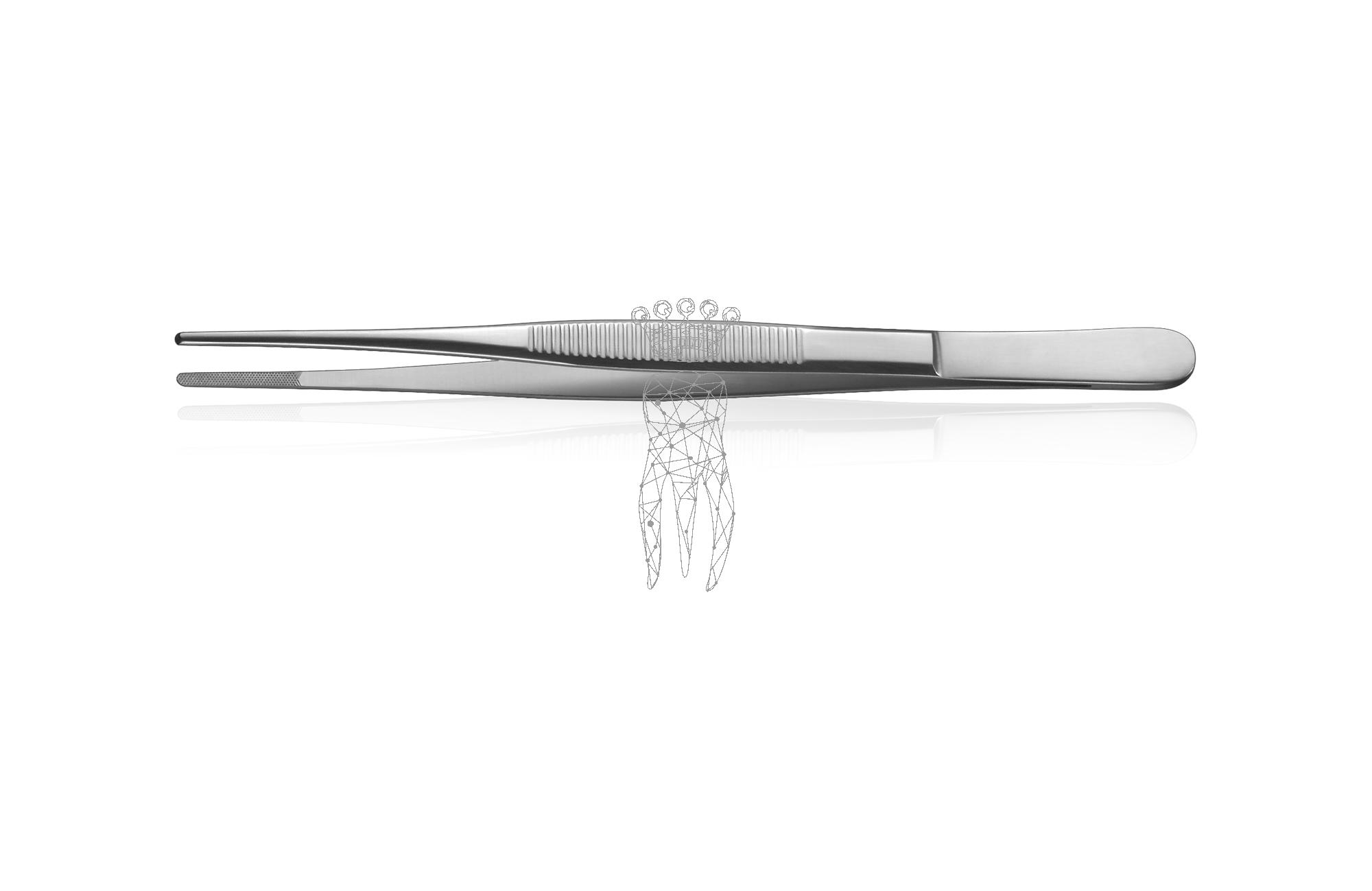 Anatomic tweezers fine 16cm cross-serrated 0.4mm