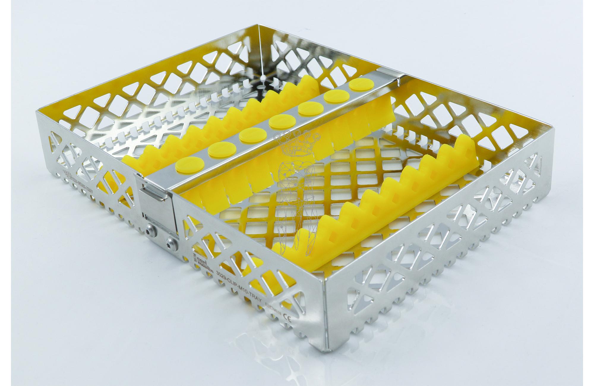 Steri-Wash-Tray 190x140x34mm 10 Instrumente - Silikone gelb