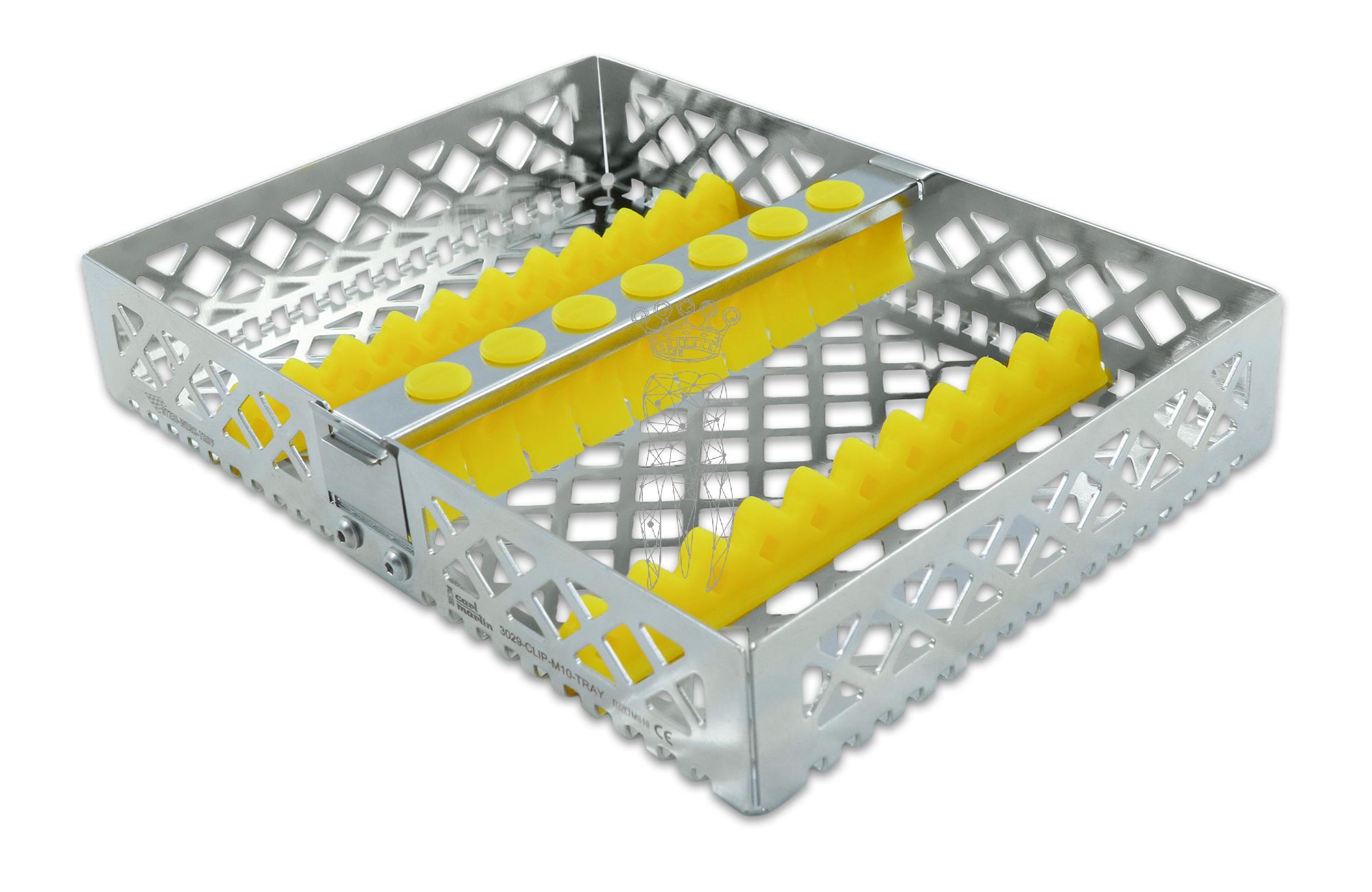 Steri-Wash-Tray 190x140x34mm 10 Instrumente - Silikone gelb